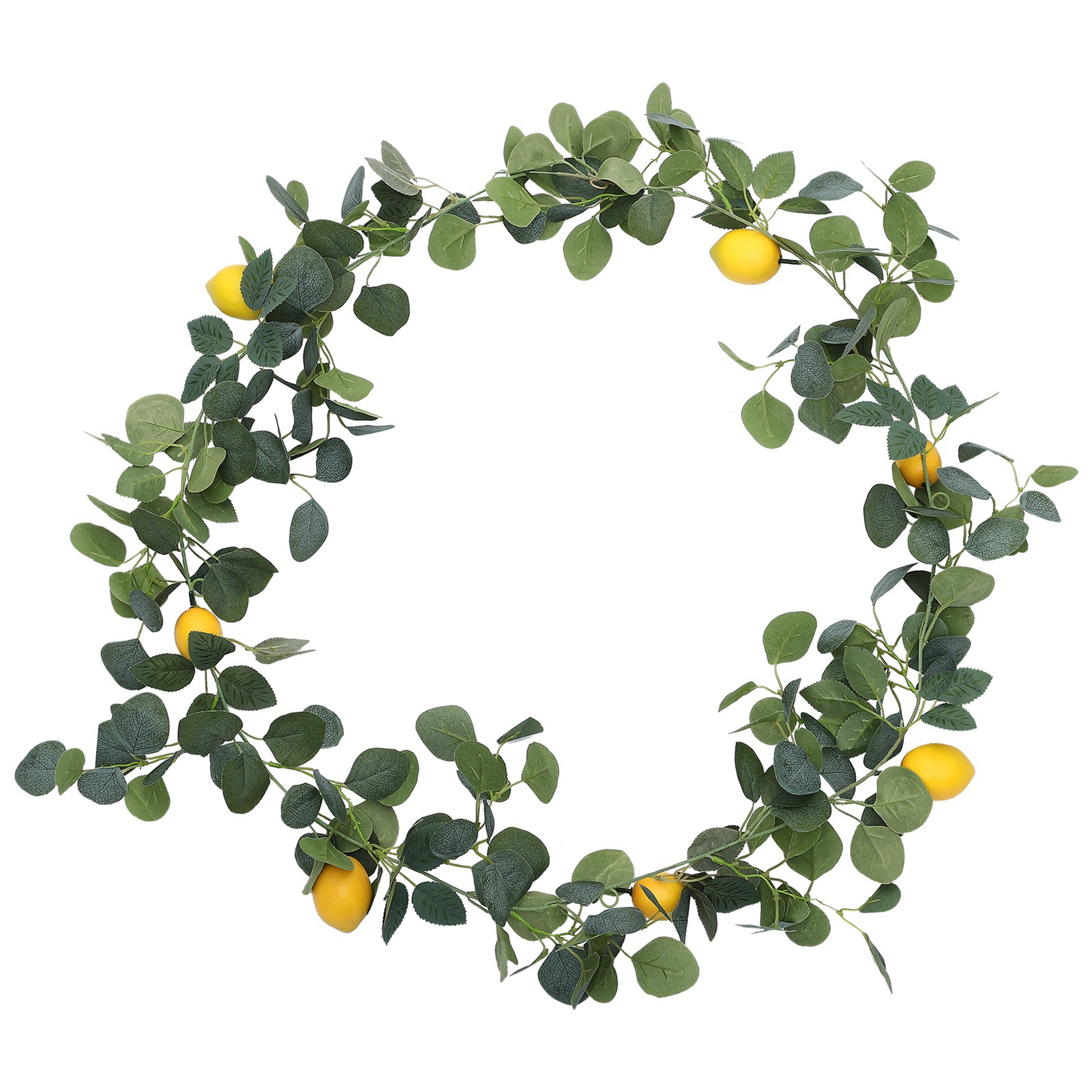 Künstliche Zitronengirlande Mit Grünen Eukalyptusblättern – Frühlings- Und Sommerdeko Zum Aufhängen, Für Tür, Wand Und Partys