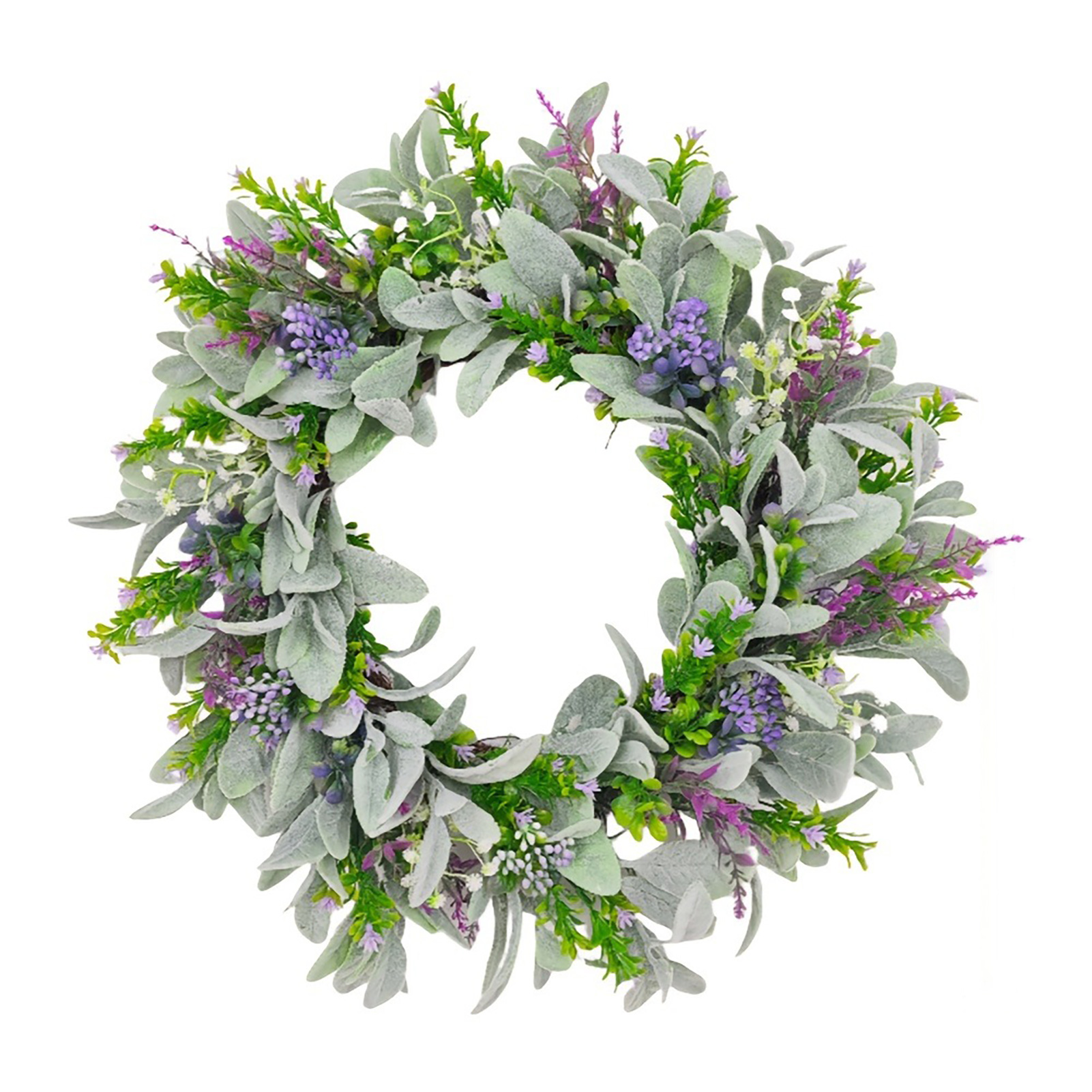 Künstlicher Blumenkranz [45 Cm], Türdekoration, Hasenohren-blätter, Schleierkrautkranz, Fensterdekoration