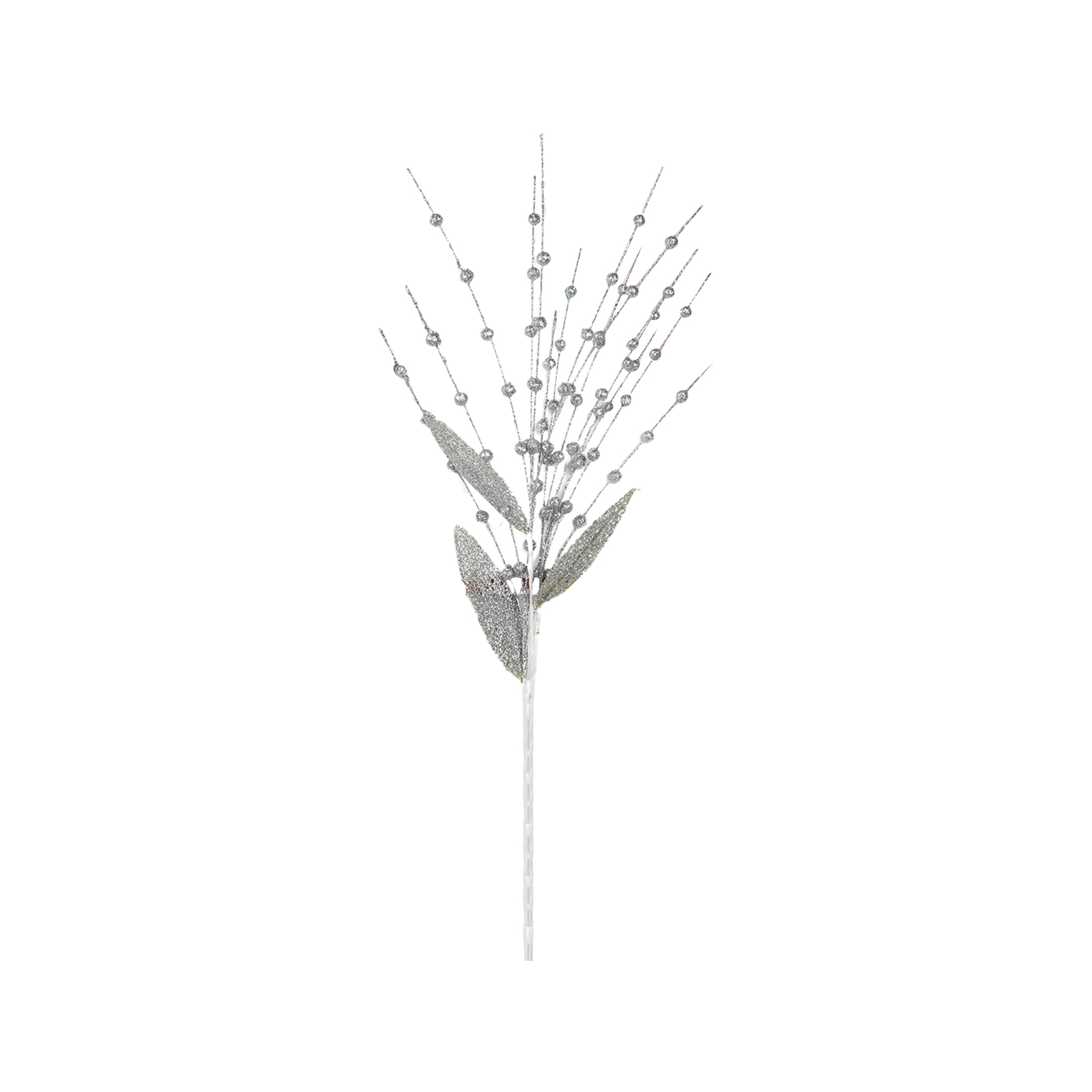 Künstlicher, Klebriger Beerenzweig (ca. 60 Cm, 15 Zweige, 0,8 Beeren Pro Zweig), Weihnachtsdekoration, Bühnenbild, Requisite Für Hochzeitsfotos (silber)