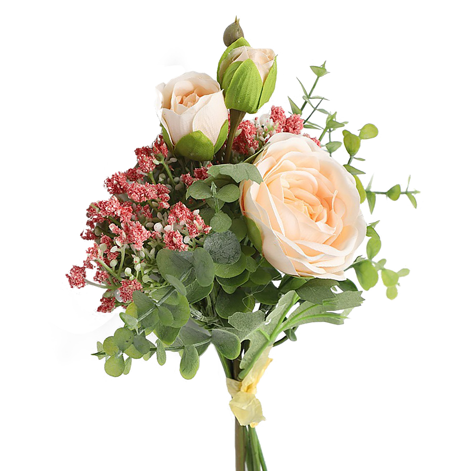 Champagnerfarbener Künstlicher Seidenblumenstrauß, Weich Im Griff, Für Einen Hauch Von Eleganz Bei Ihren Hochzeiten Und Fotoshootings Im Freien.