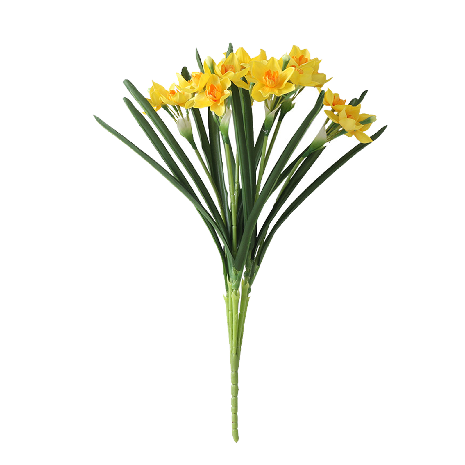 Künstlicher Narzissenstrauß, Künstlicher Narzissenstrauß, Künstliche Zimmerpflanze, Orange-gelber Plastikblumenstrauß