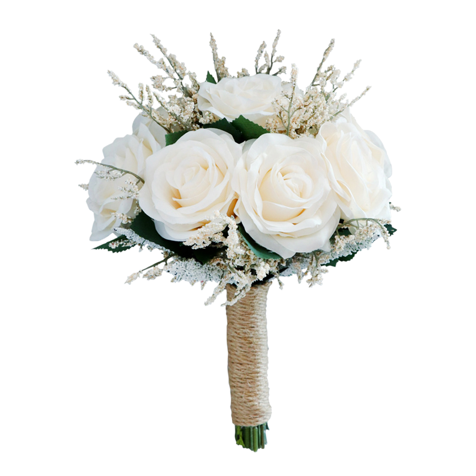Künstlicher Rosenstrauß (20 X 26 Cm), Braut Hält Seidenblumenstrauß, Fotorequisite, Champagnerfarben