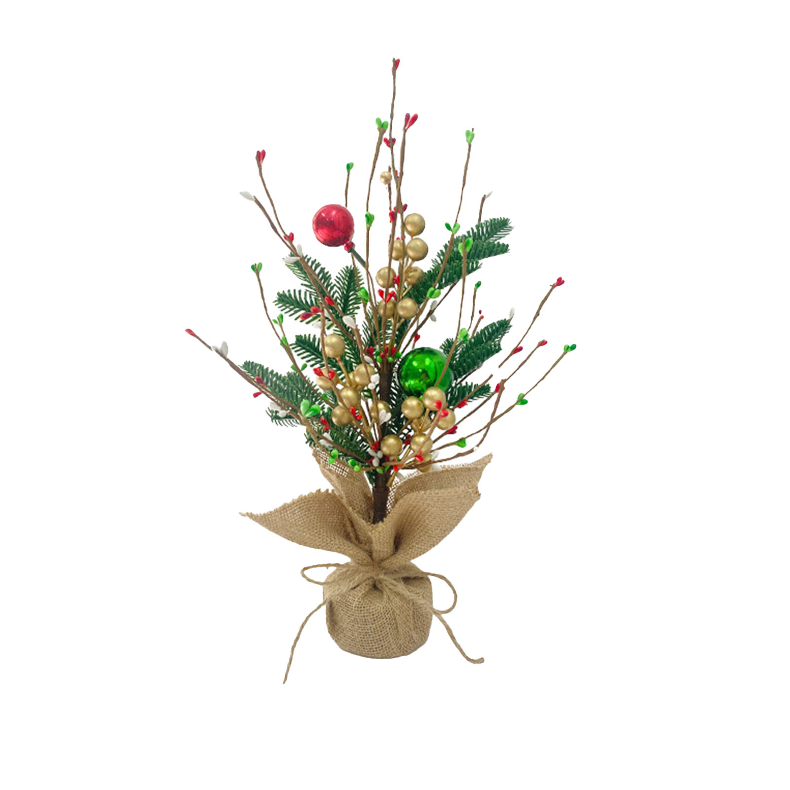 Künstlicher Weihnachtsbaum Aus Kiefernnadeln, Grüne Weihnachtspflanzendekoration, Künstlicher Weihnachtsbaumschmuck Aus Kiefernnadeln (stil A: Weihnachtsbaum Aus Handgerollten Reiskugeln, Gold Und Far