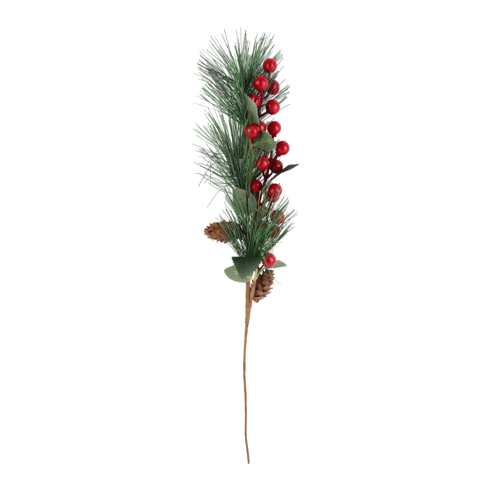 Künstliche Weihnachtskiefernadeln, Einzelne Weihnachtskieferzapfen, Rote Früchte, Grüne Pflanzen, Blumenarrangements