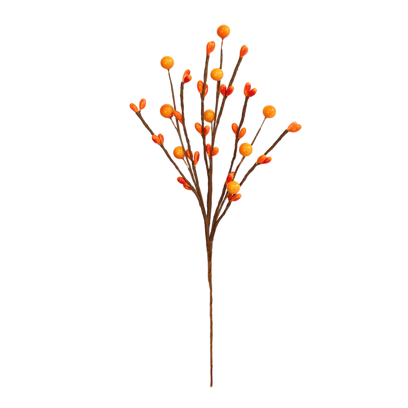 Dekoration Aus Simulierten Getrockneten Baumzweigen In Orange Und Rot - 29 Cm (runde Fruchtmousse/ovales Fruchtkernpulver)