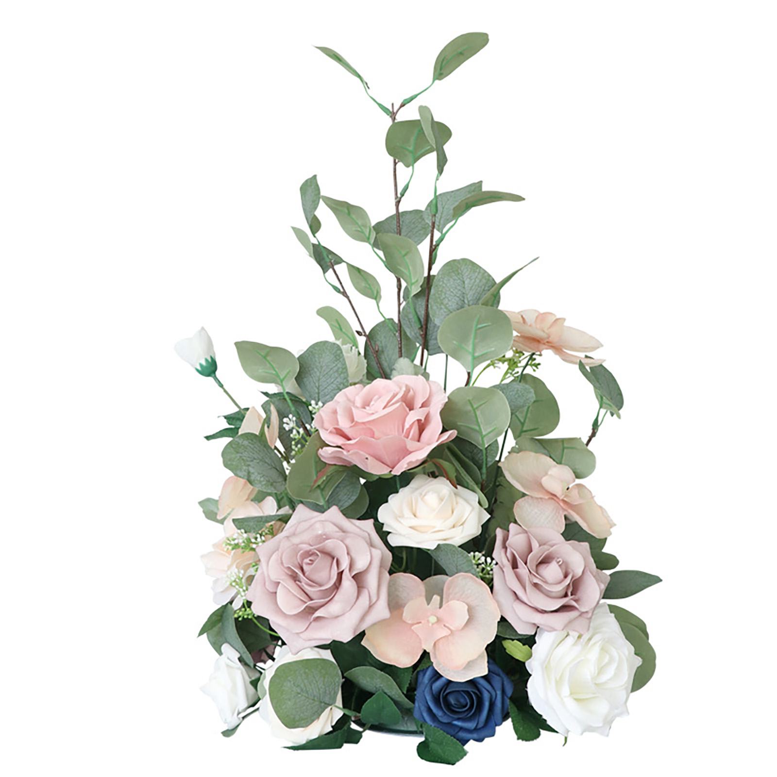 Realistisches Künstliches Blumenarrangement, Prächtiger Strauß Künstlicher Blumen Zur Tischdekoration Bei Hochzeiten, Rosabraune Cameo-farbe.