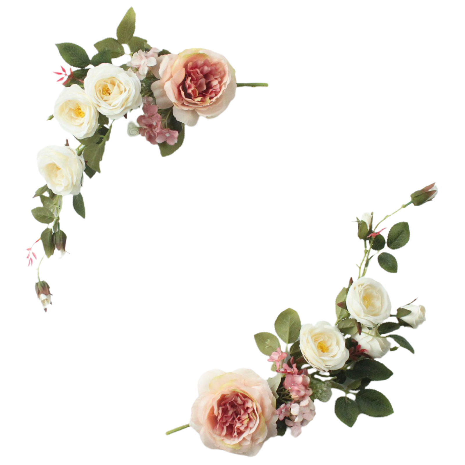 Wand- Oder Türdekoration Mit Seidensturz, Realistischem Blumenmuster Und Spiegel, Länge 40 Cm.