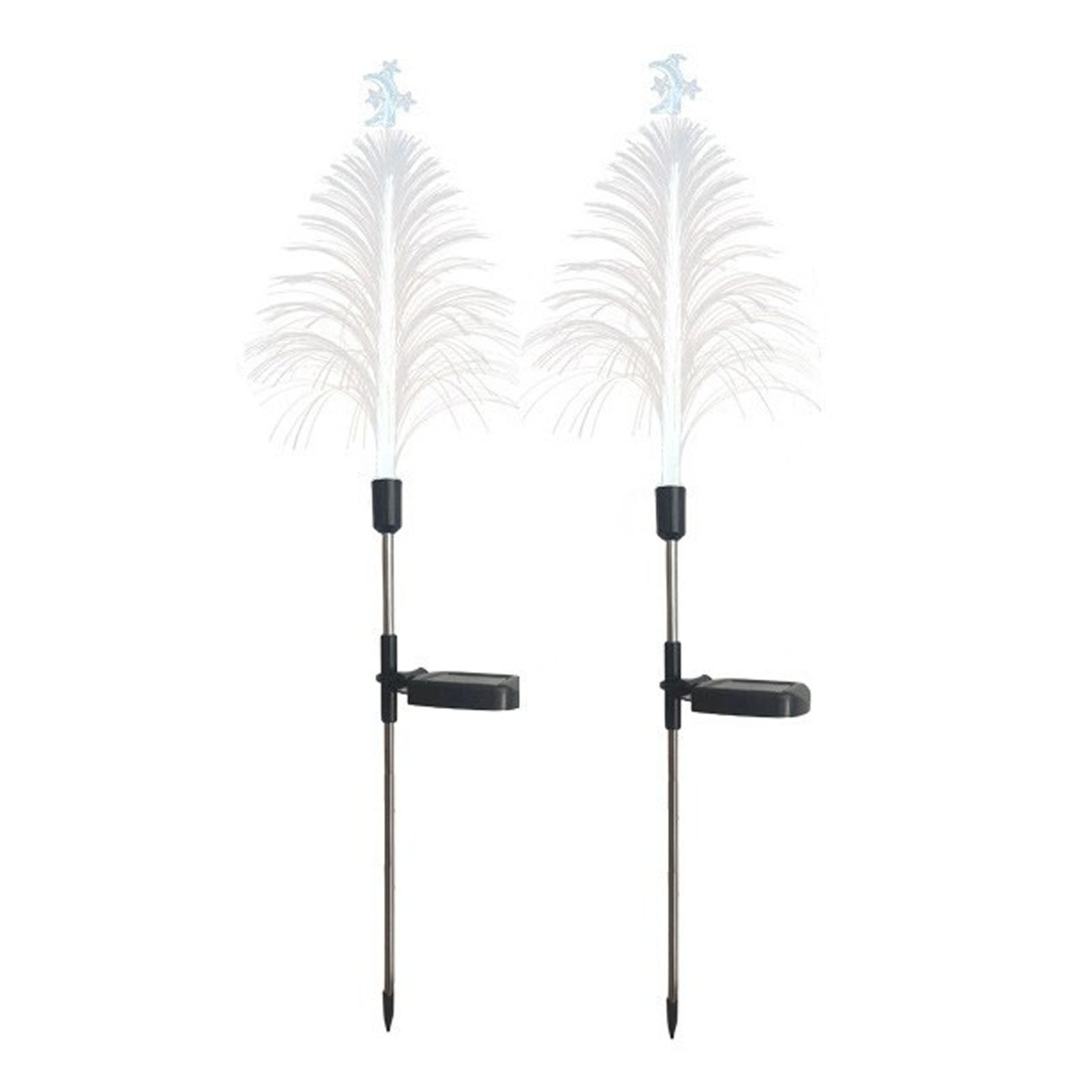 Set Mit 2 Glasfaser-solarleuchten, 7 Wechselnde Farben, Ip65 Wasserdicht, Energiesparend, Dekorativ, Für Garten Und Hof.