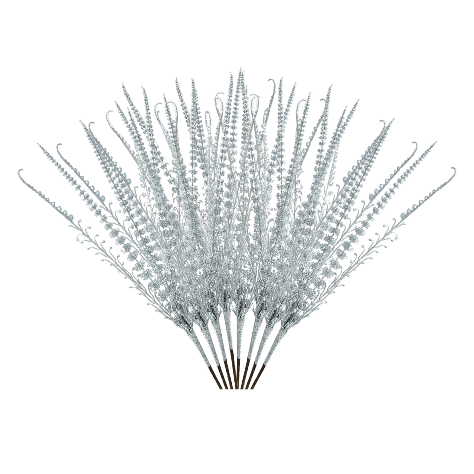 Weihnachtsdekorationen - Silber: Blätter Aus Goldpuder, Künstliche Blumen, Rohrkolben, Tannenzapfen.