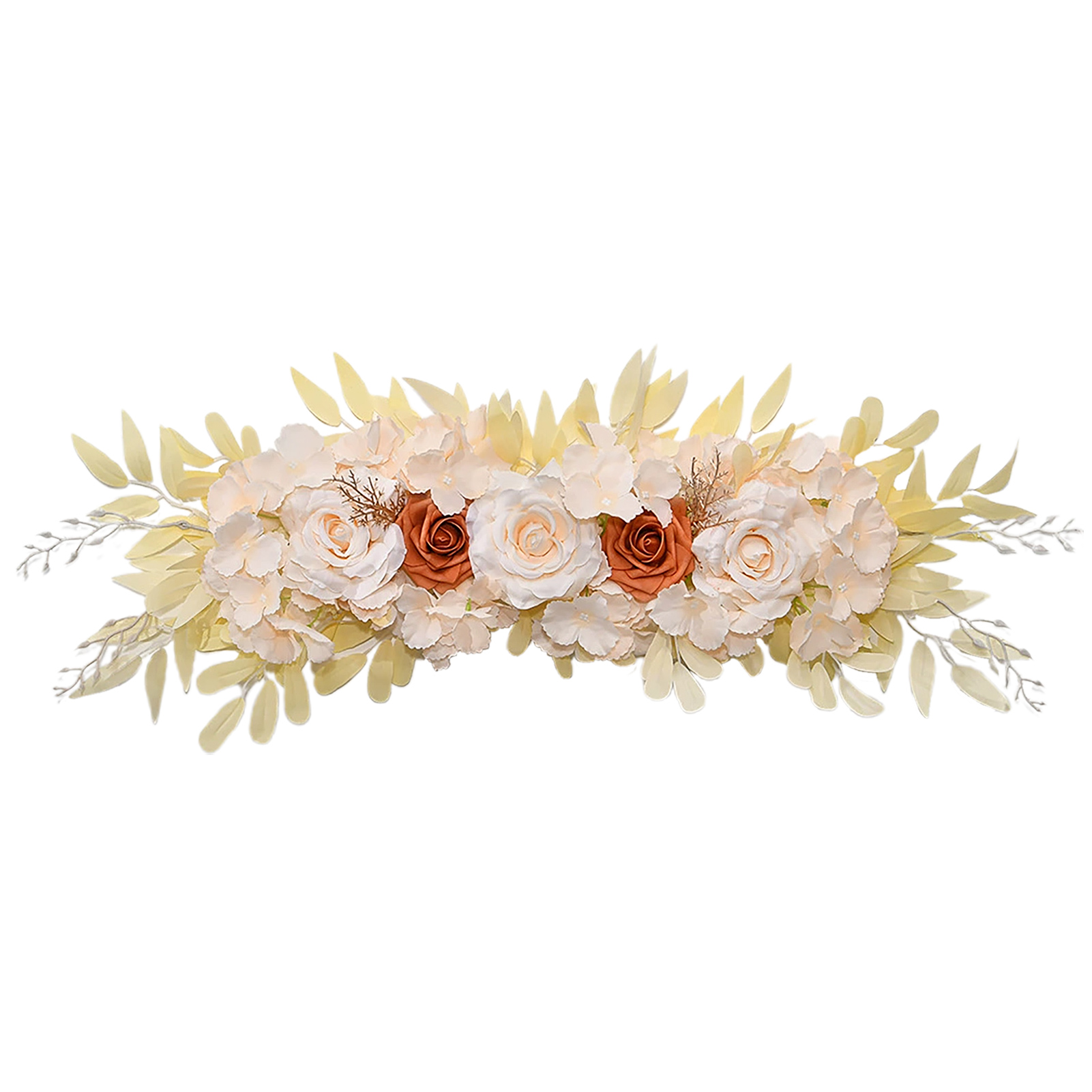 [50 X 18 X 8 Cm Champagnerfarben] Künstliches Rosenarrangement Für Hochzeitsbögen, Tischgirlanden Und Spiegeldekorationen