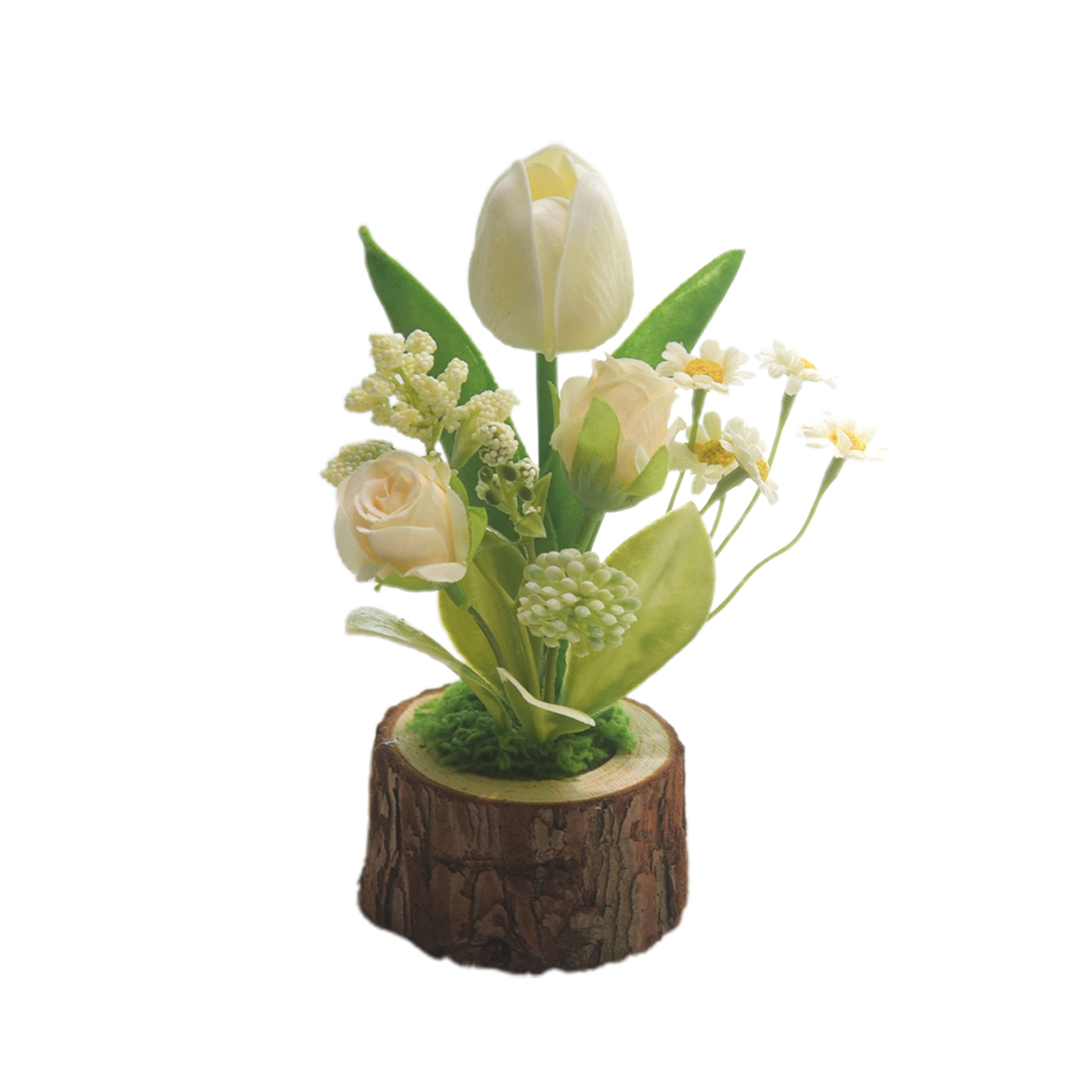 [127 Weiße Tulpe] Künstliche Topftulpe, Dekopflanze Für Wohn-/esszimmer, Künstliche Grüne Blume, Bonsai, Bürodekoration