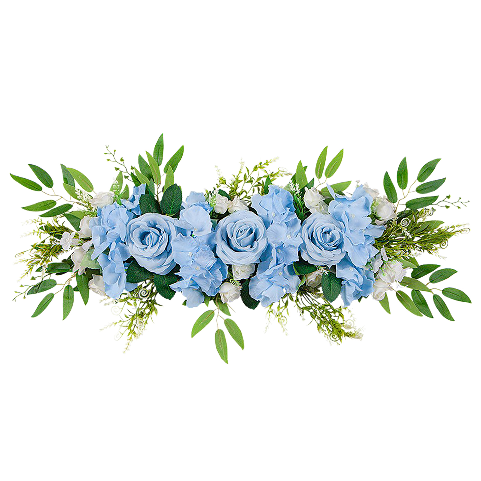 [50 X 18 X 8 Cm Hellblau] Künstliches Rosenarrangement Für Hochzeitsbögen, Tischgirlanden Und Spiegeldekorationen