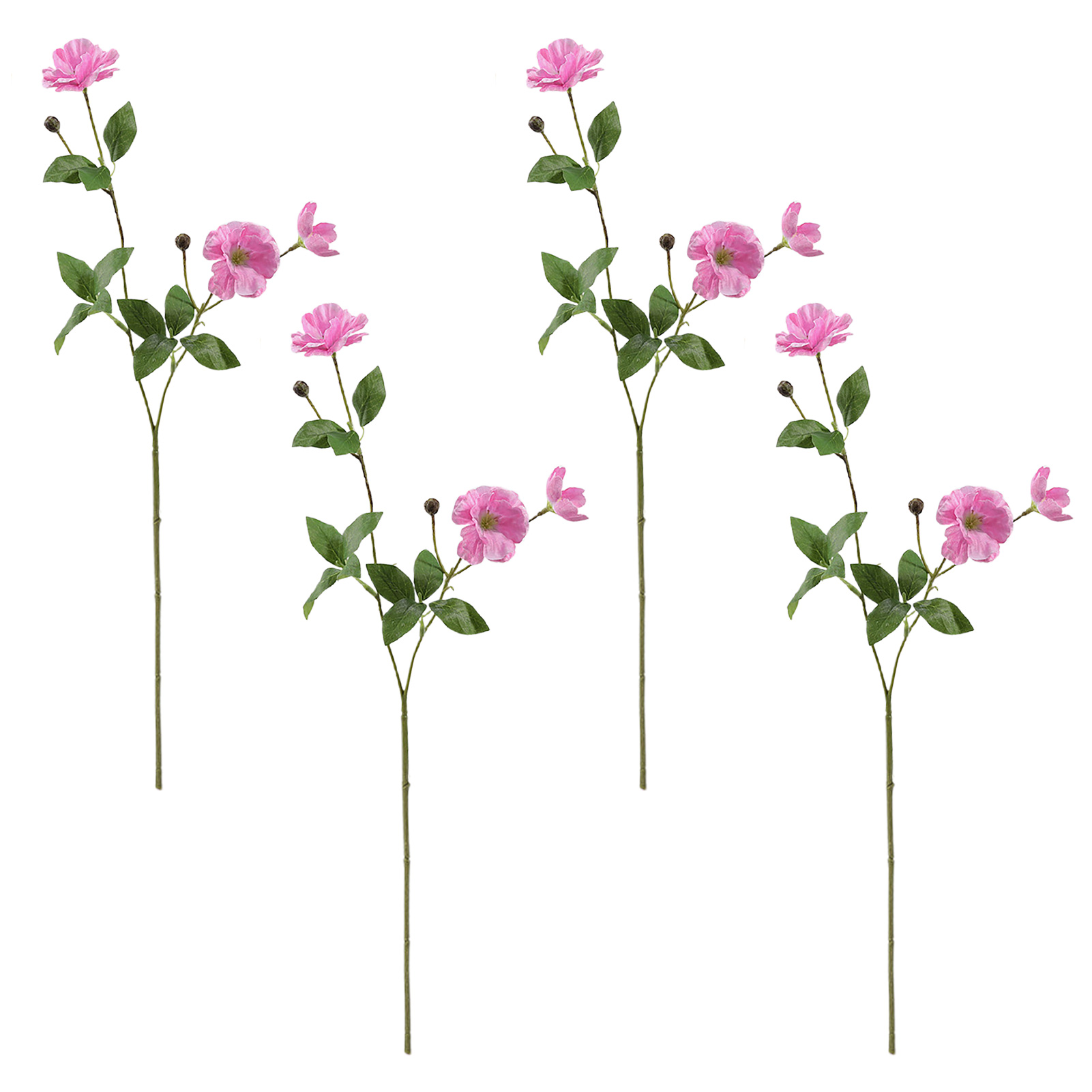 [dunkelrosa] 4 Künstliche Phalaenopsis-orchideen, Künstliche Blumen, Freesien, Pfingstrosen, Blumenarrangement, Dekoration Für Wohn- Und Esszimmer.