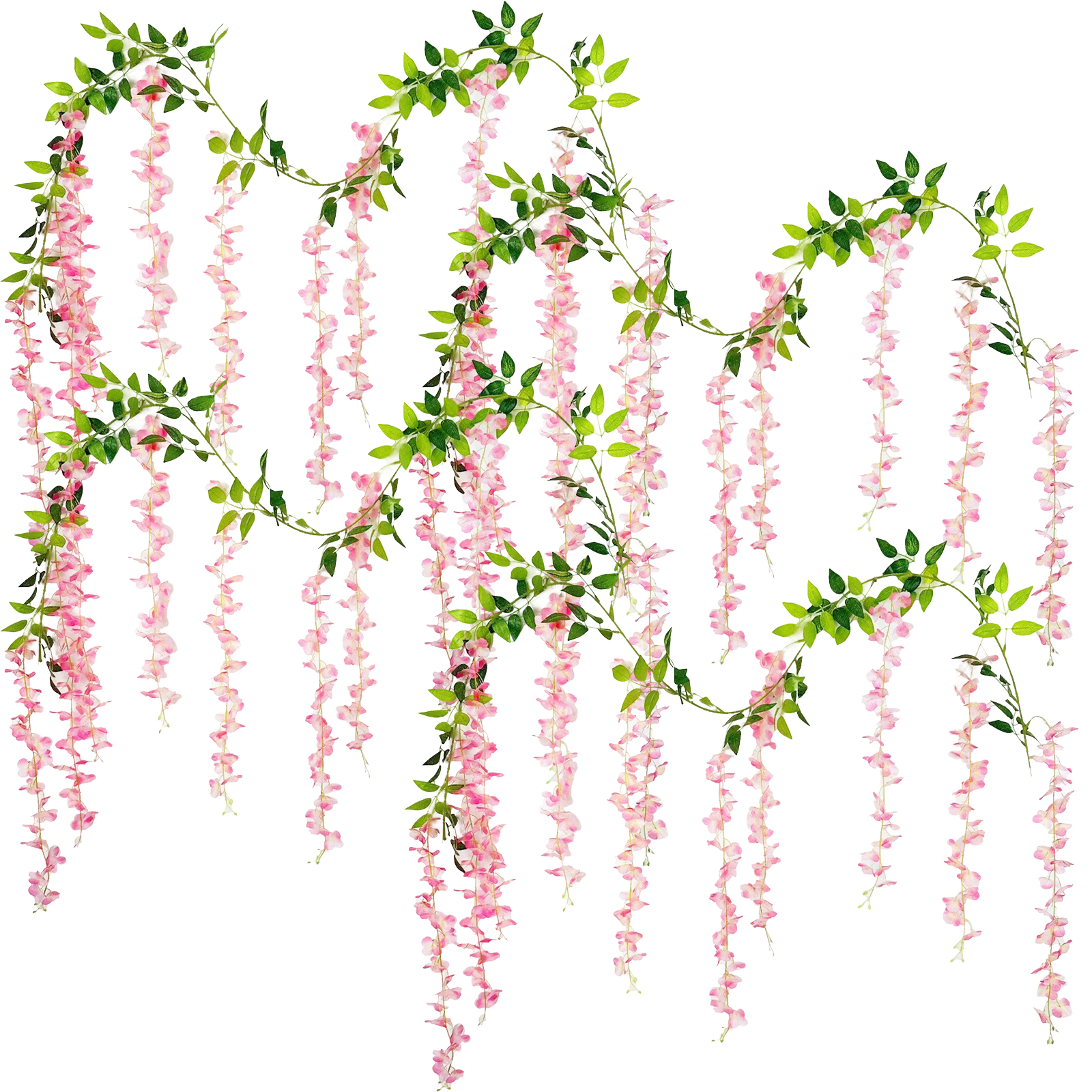 [dunkelrosa 4 Pro Beutel] 4 Künstliche Glyzinienblüten Zur Dekoration Von Decke, Wand Oder Hochzeitsbogen.