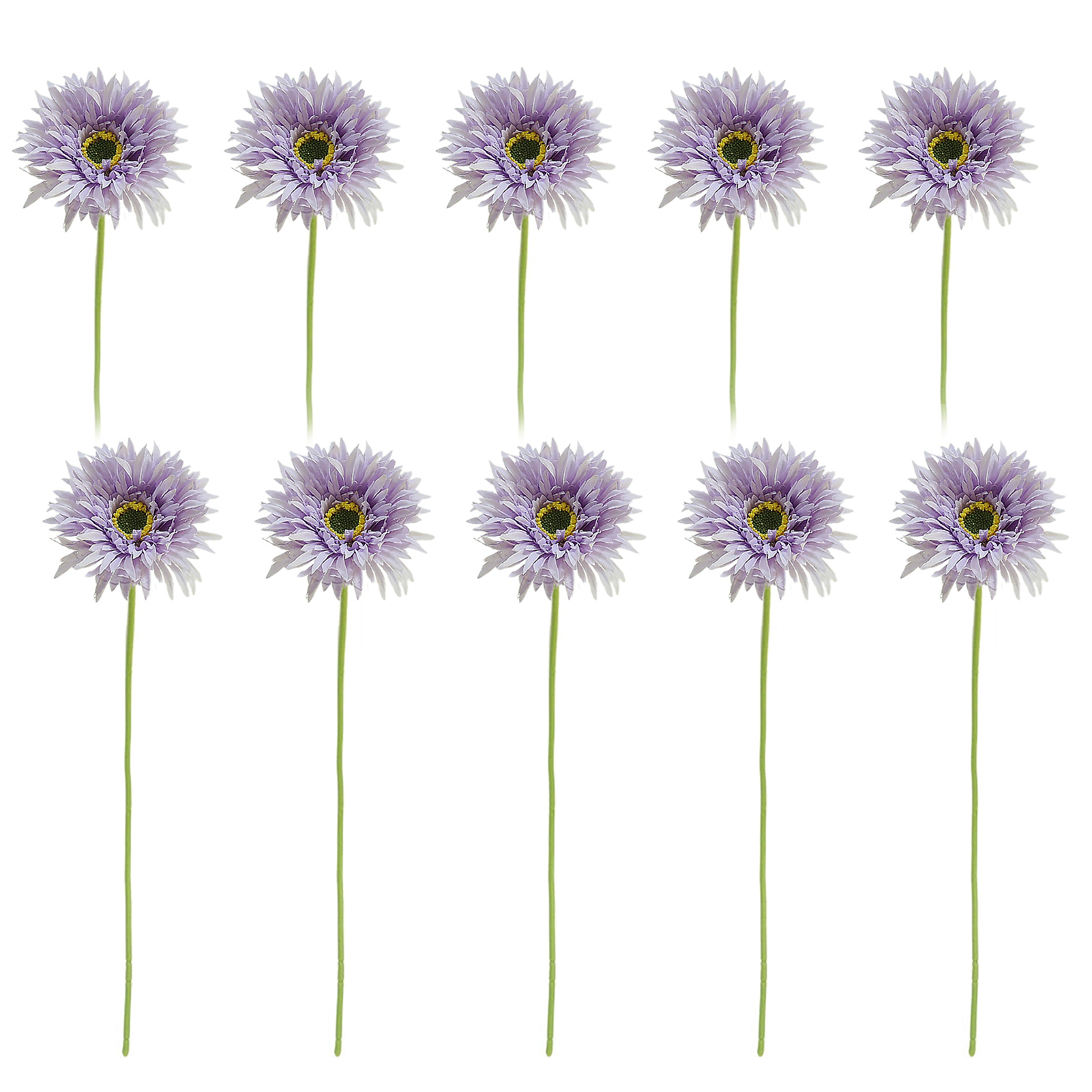 [hellviolett] 10 Frische Und Schlichte Künstliche Gerbera Mit Gebürstetem Stiel, Moderne Und Minimalistische Innendekoration.