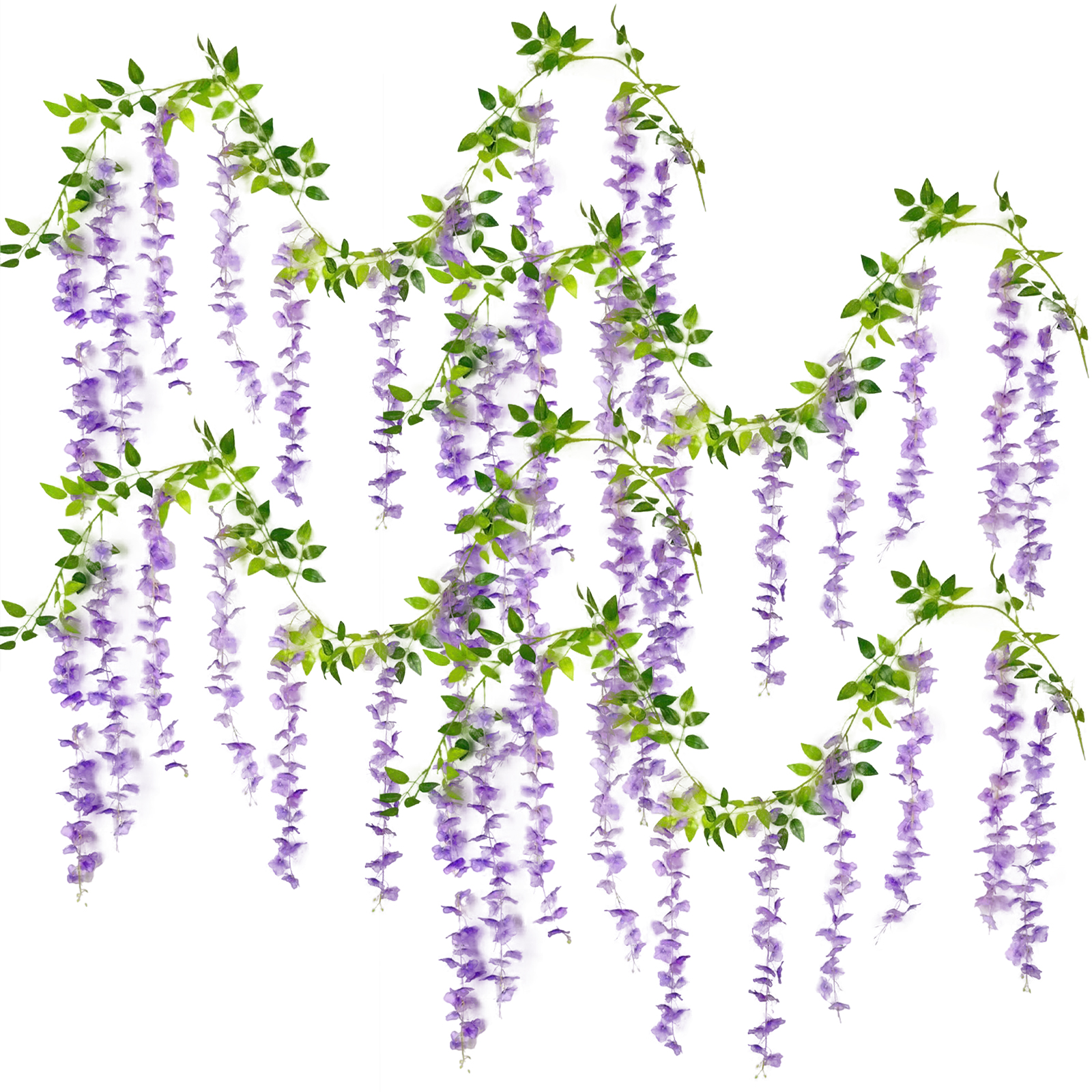 [hellviolett 4 Stück Pro Packung] 4 Künstliche Glyzinienblüten, Dekorative Künstliche Rankenblumen, Hängeblumen Für Decke Und Wand, Dekorationen Für Hochzeitsbögen