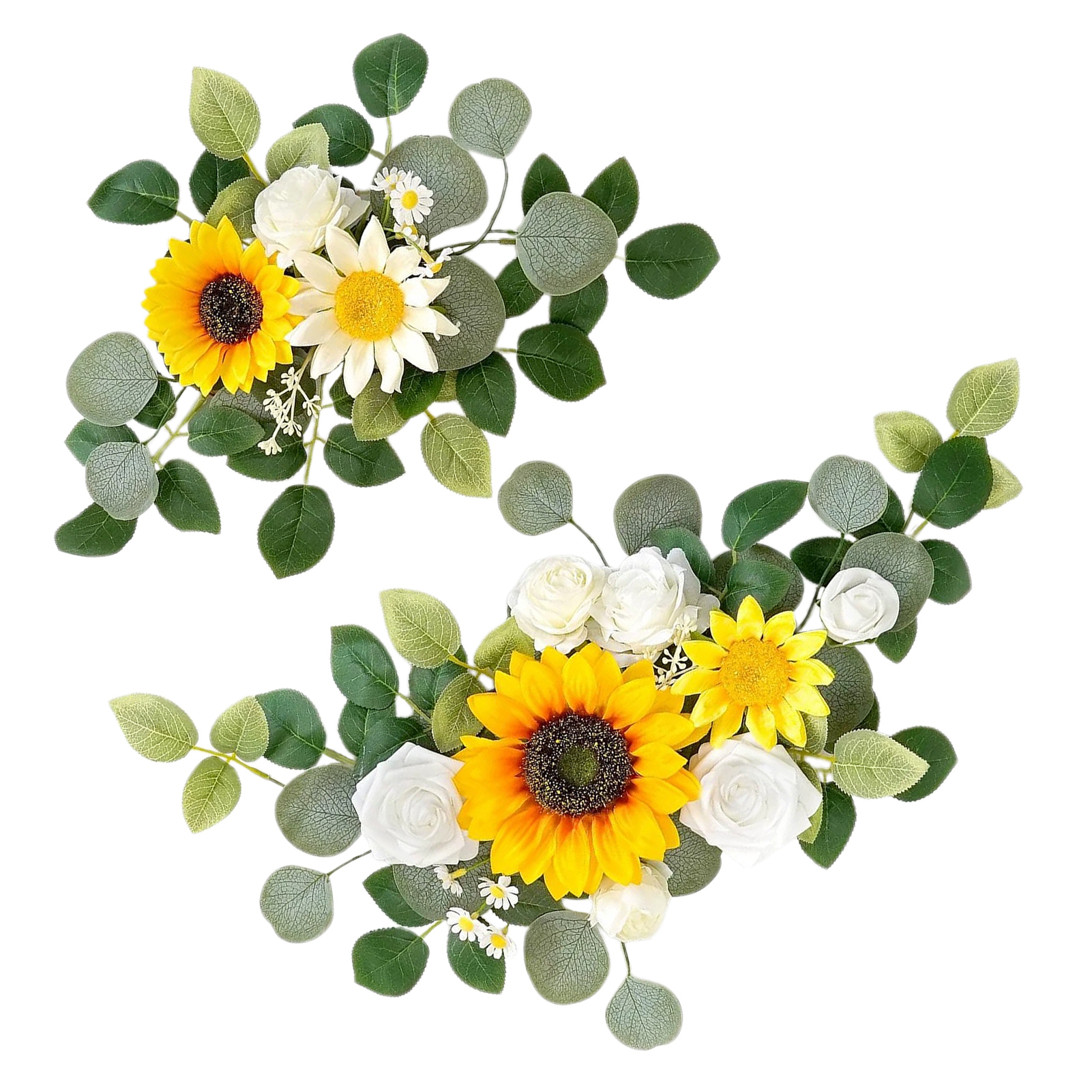 [sonnenblume] Künstliche Eckblume Für Willkommensschild, Hochwertiger Hochzeitsbogen, Frischer Sonnenblumenstrauß, Hintergrunddekoration Für Willkommensschild Bei Der Hochzeitsfeier.