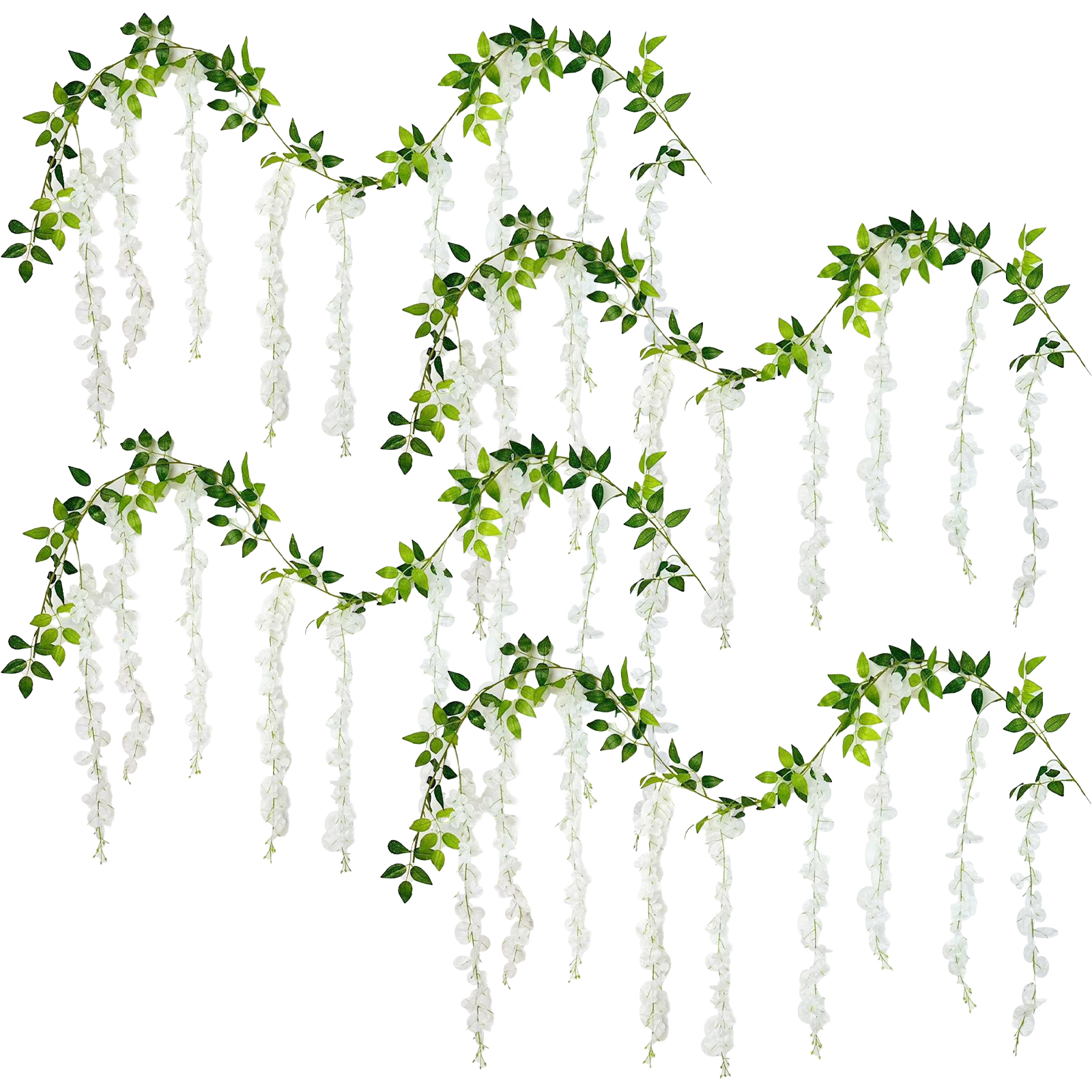 [weiß 4 Pro Beutel] 4 Künstliche Glyzinienblüten Zur Wanddekoration, Zum Aufhängen An Der Decke Oder Am Hochzeitsbogen.