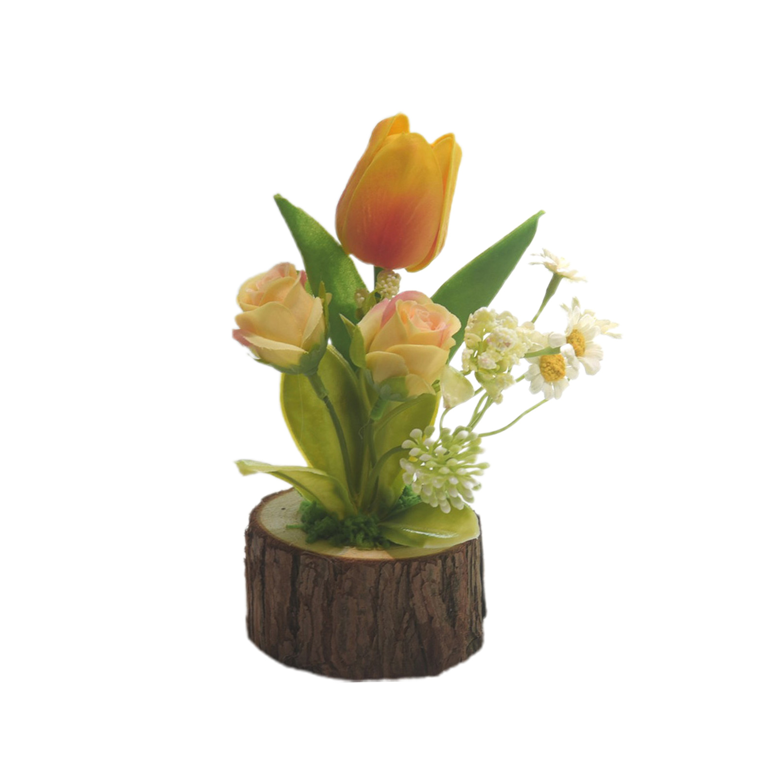 【127 Orange Tulip】künstliche Topftulpe, Dekorative Pflanze Für Wohn-/esszimmer, Künstliche Grüne Blume, Bonsai, Bürodekoration