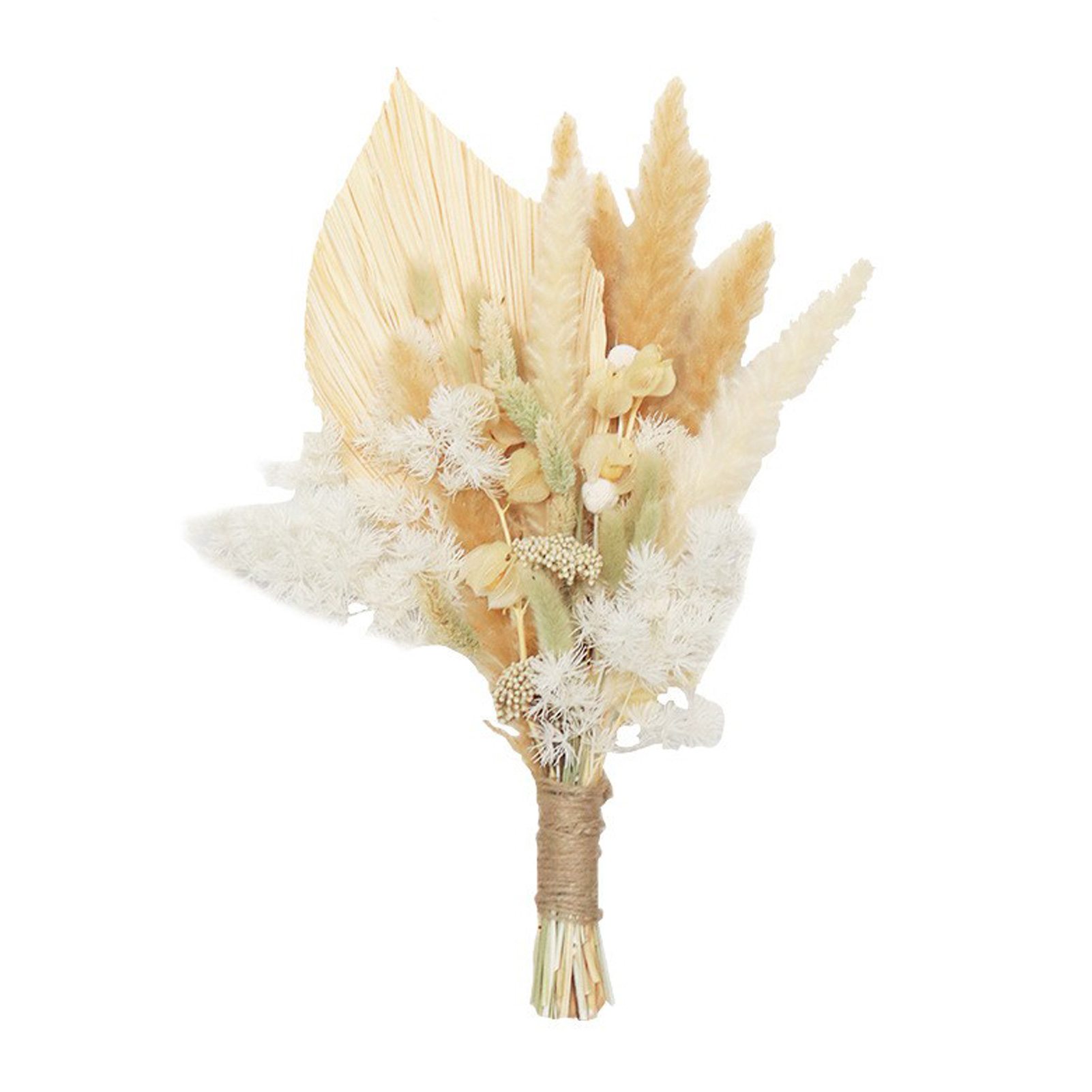 Künstlicher Blumenstrauß, Künstliche Pampas-laternenfrüchte, Palmenblätter, Hasenschwanzgras, Blumenarrangementszubehör