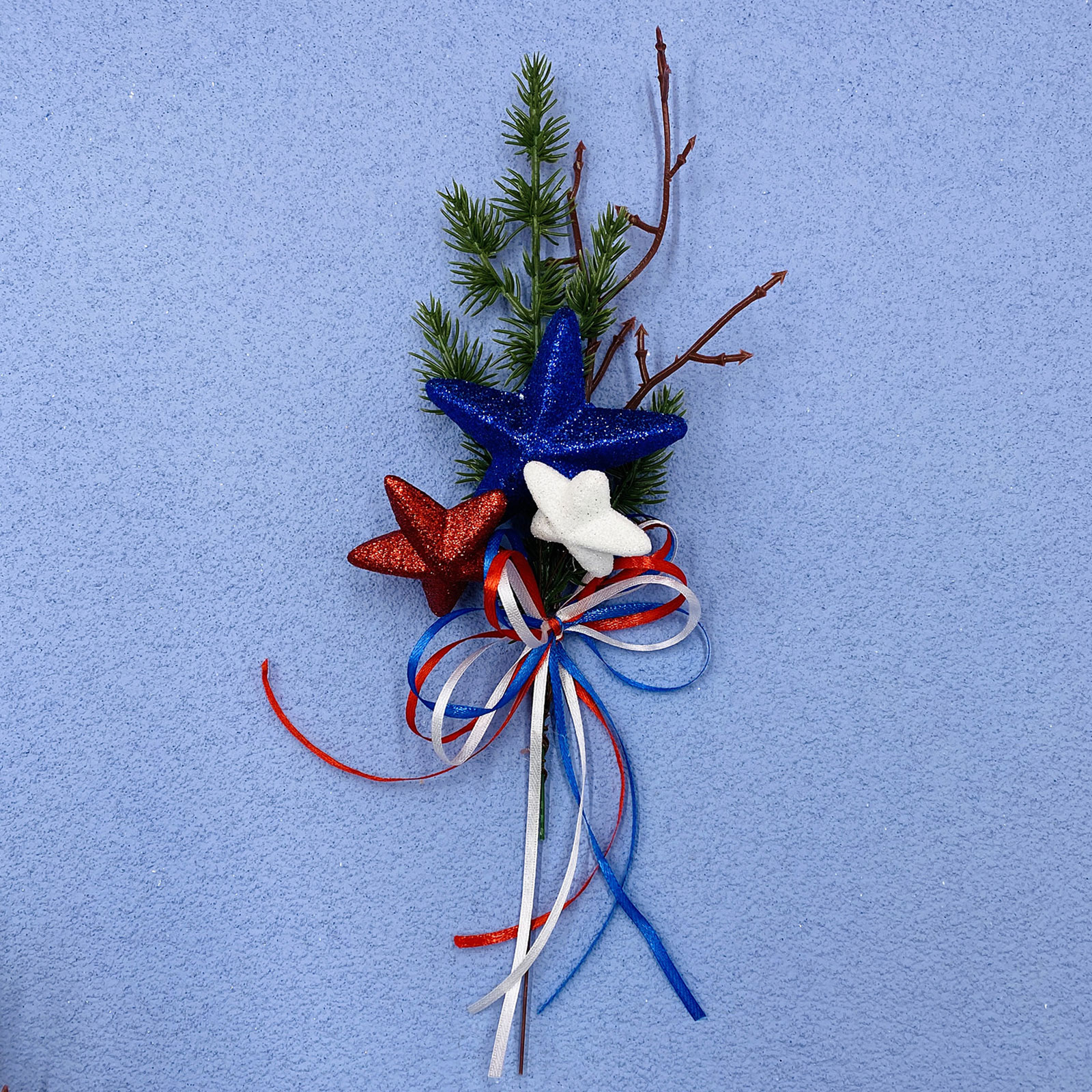 (6 Stück Pro Packung) (mindestbestellmenge: 10 Stiele) Fünfzackige Amerikanische Sternblumenzweige - 32 Cm Blaue Blütenzweige (schaumstoff/kunststoff/draht)
