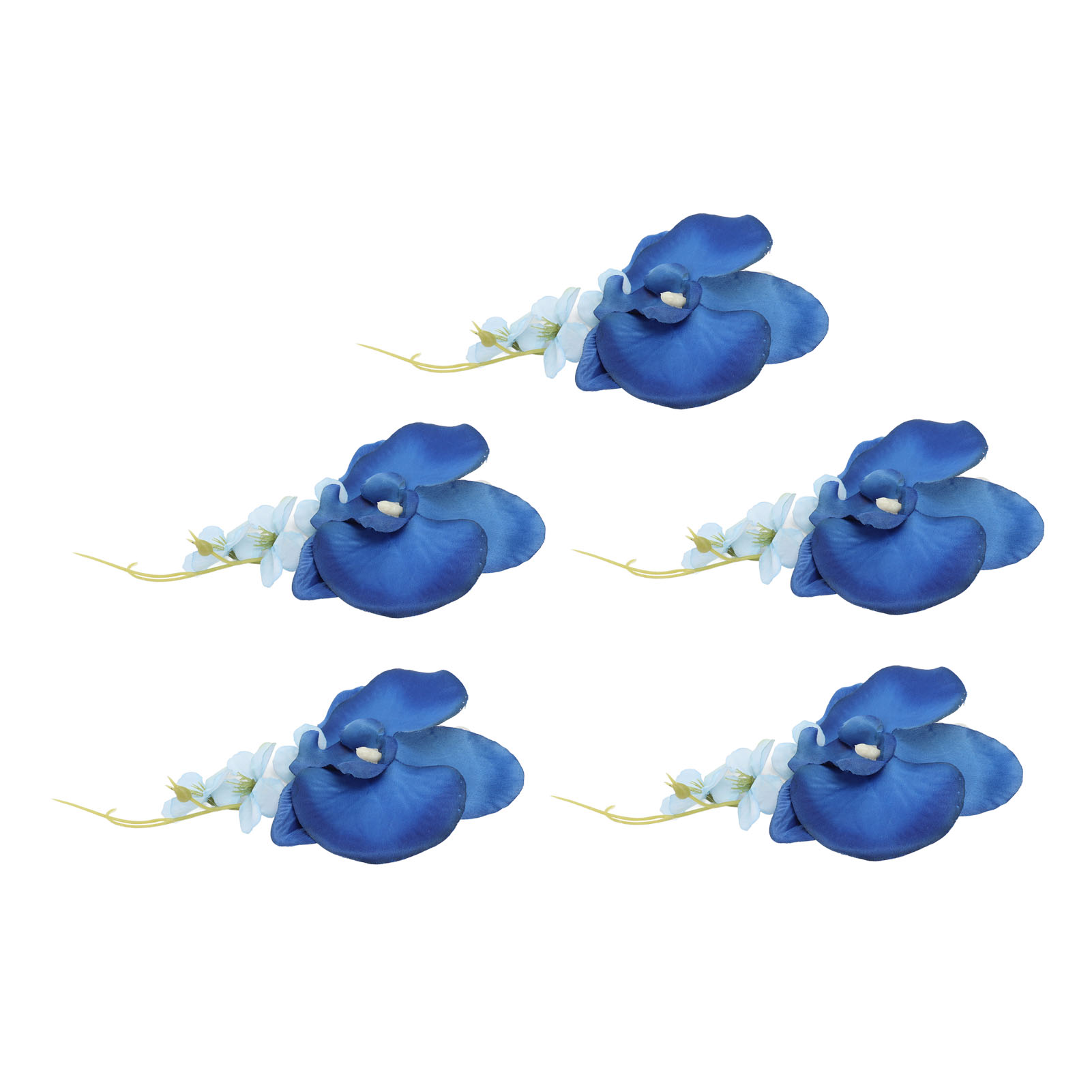Set Mit 5 Eleganten Boutonnieres Für Den Bräutigam, Realistische Künstliche Blumen, Dauerhaft Und Wiederverwendbar, Blau.