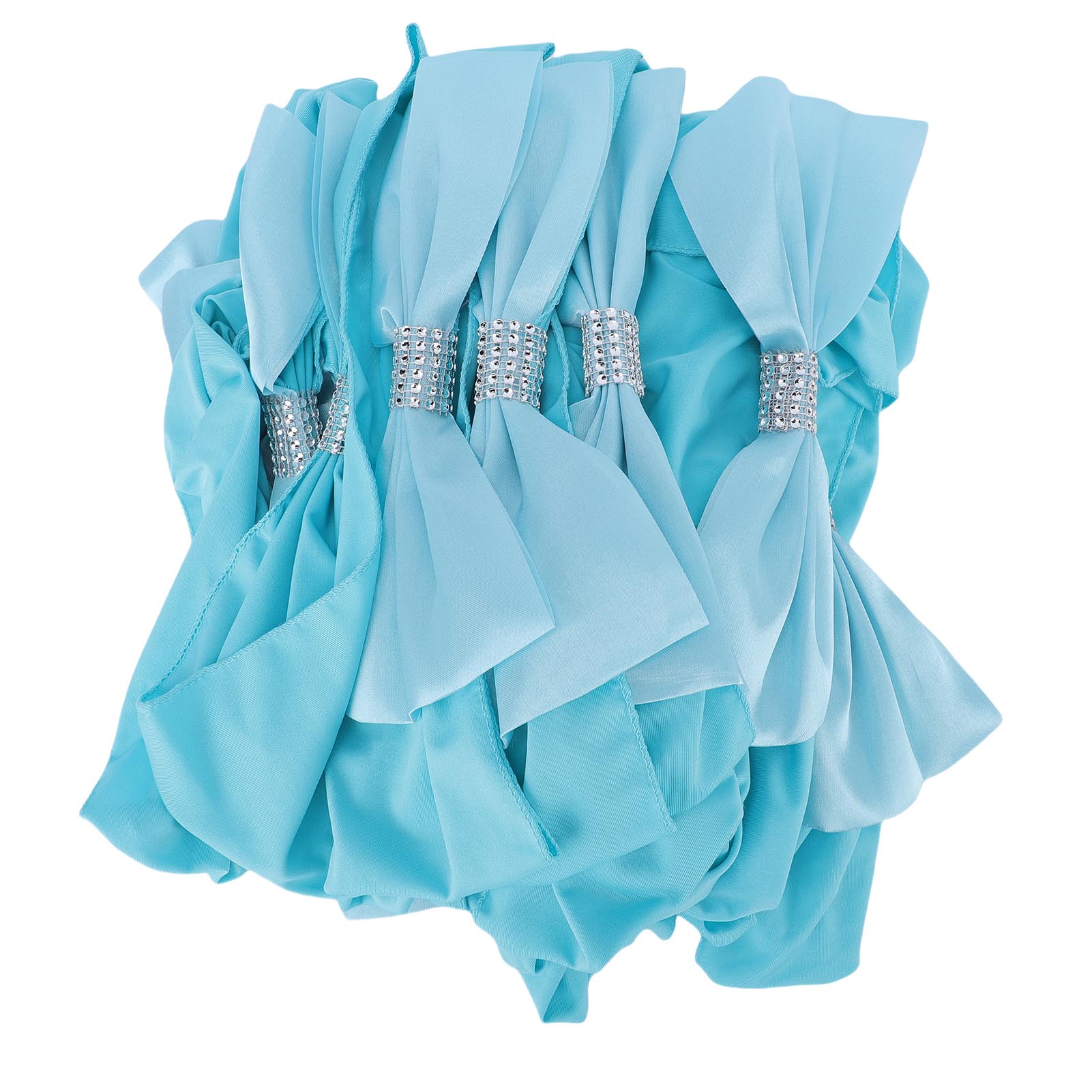 Set Aus 25 Blauen Stretch-stuhlschleifen Zur Dekoration Von Hochzeiten, Zeremonien, Empfängen Und Banketten.