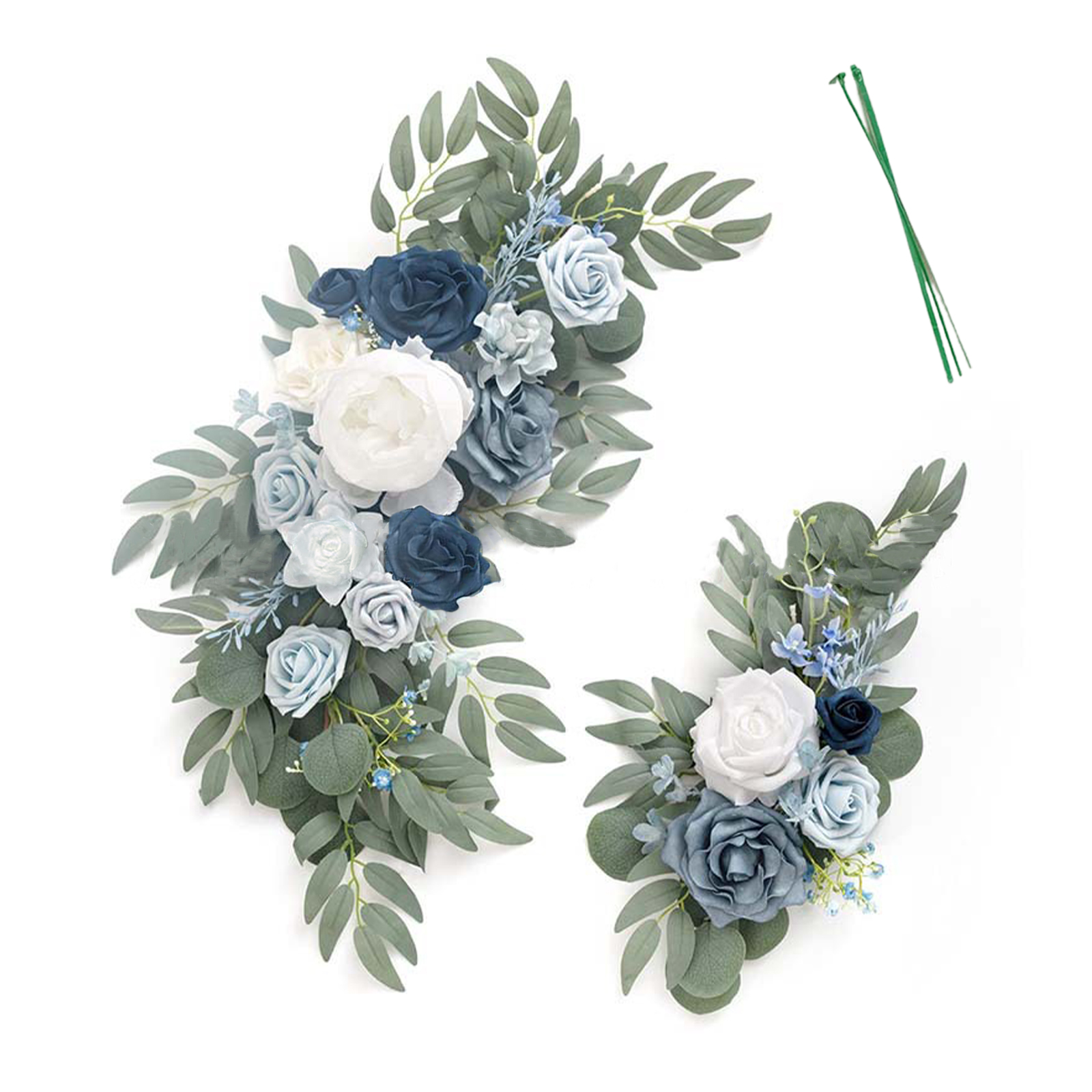 2 Künstliche Blumengirlanden Für Hochzeits-willkommensschilder, Blumendekoration, Empfangshintergrund, Blau