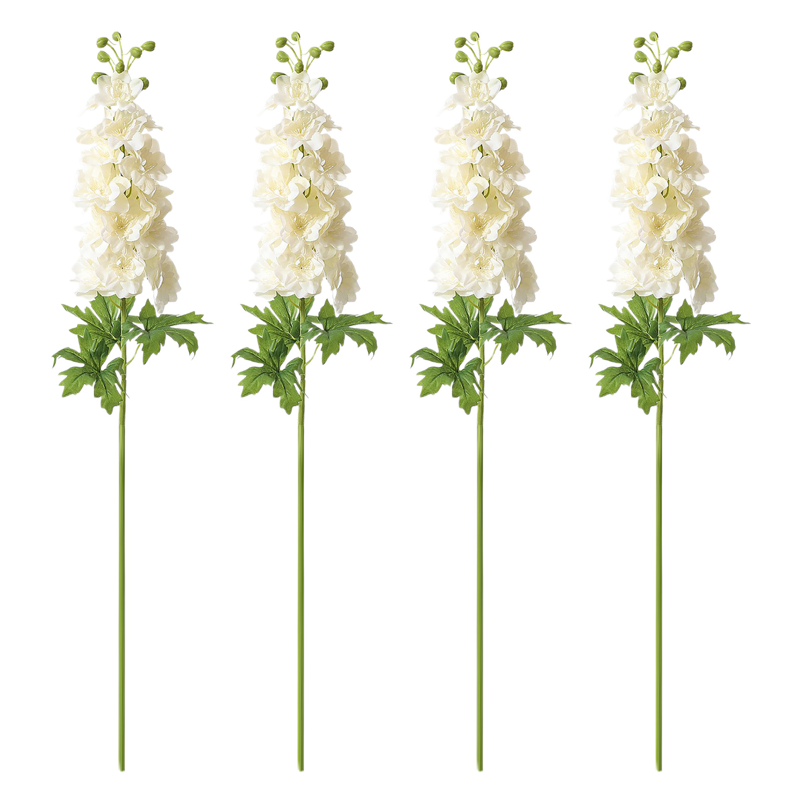 Künstliche Delphinium-latexblume, 4 Stück, 80 Cm Langer Stiel, Naturgetreue Haptik, Für Hohe Vasen, Tischdekoration, Hochzeitsarrangements, Weiß