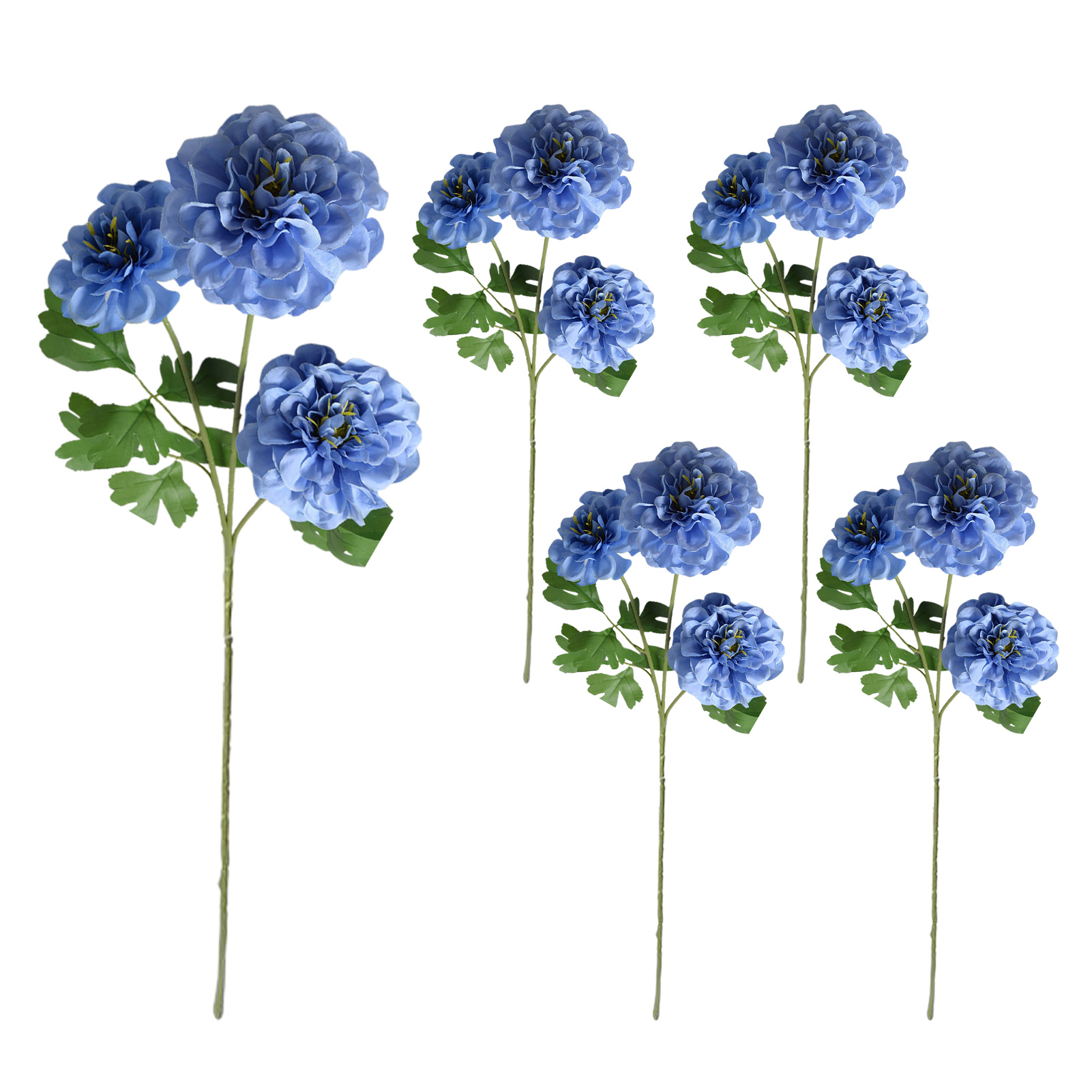 Zusammengeklappt Nur 40 Cm Lang. 【blau】set Mit 5 Künstlichen Geranien (3 Köpfe) Zur Dekoration Des Wohnzimmertisches.