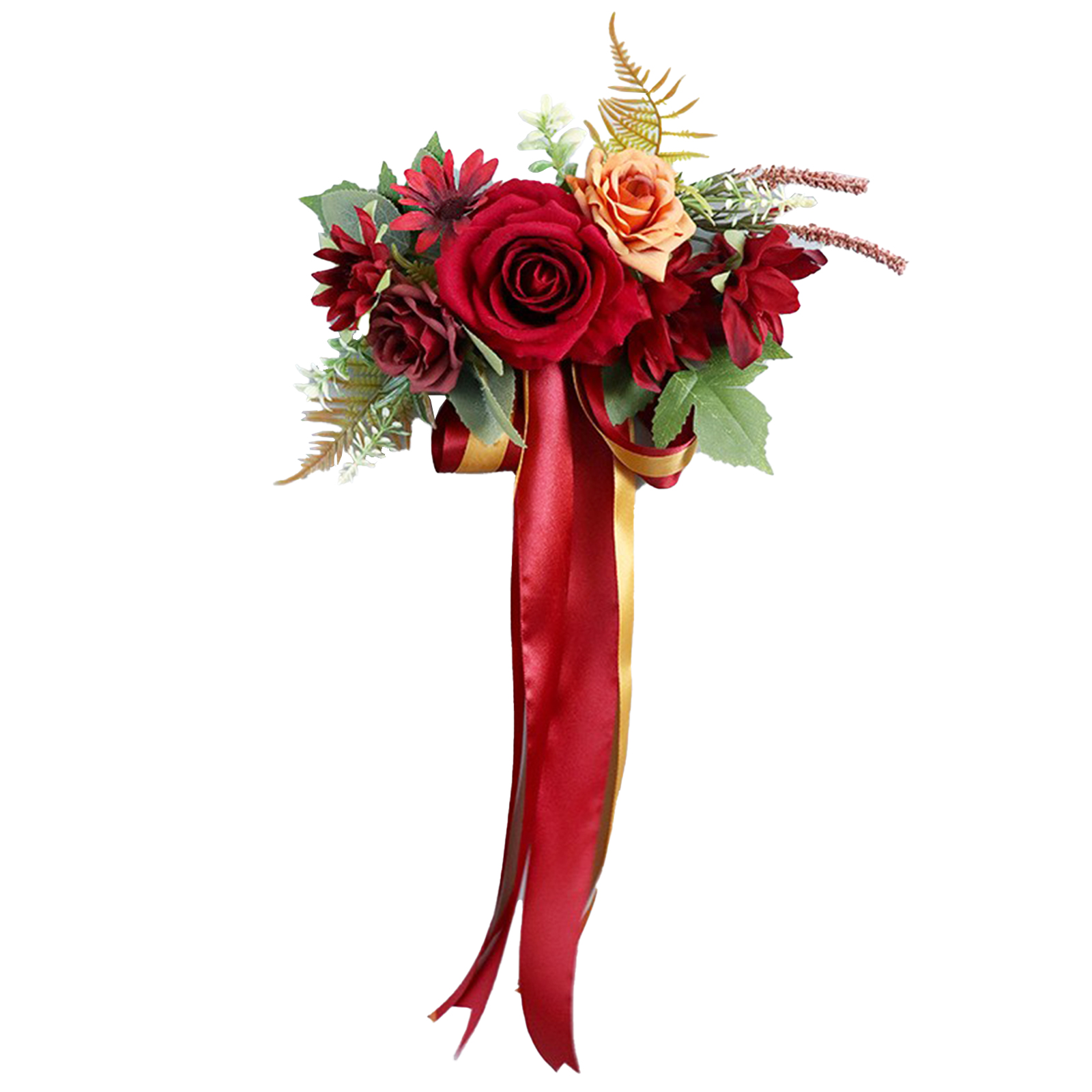 Elegante Künstliche Rosenblumen Für Die Kirchenbank Bei Hochzeiten, Stuhldekorationen In Weinrot Für Besondere Anlässe