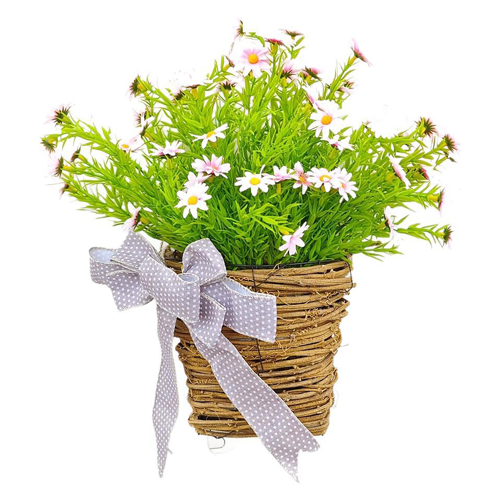 Frühlings- Und Sommerlicher Blumenkranz [39 Cm], Weidenkorb Für Die Haustür, Künstliche Blumendekoration Für Wand Und Fenster, Landhausstil, Dekoration Für Das Ferienhaus