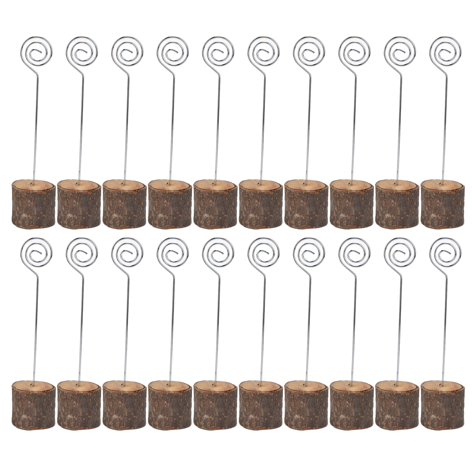 Set Aus 20 Hochwertigen Tischkarten Aus Holz Mit Drahtumwicklung Für Visitenkarten Und Fotos, Perfekt Für Hochzeiten, Geburtstage Und Partys.