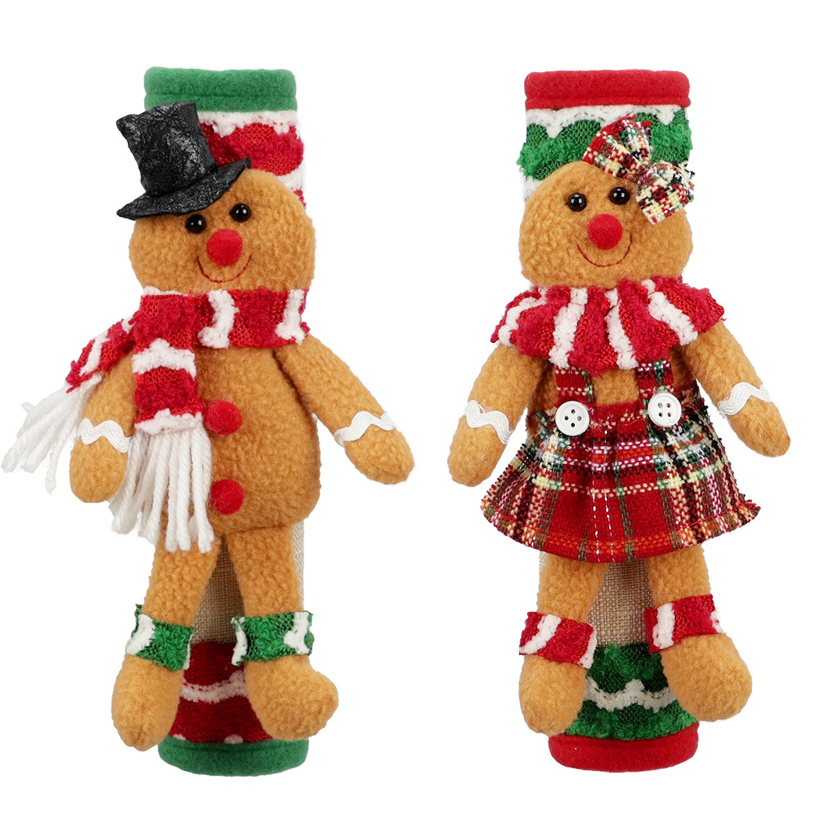 Kühlschranktürgriffabdeckung Mit Lebkuchenmann-motiv, Staubdicht, Weich Und Vielseitig, Weihnachtsmotiv