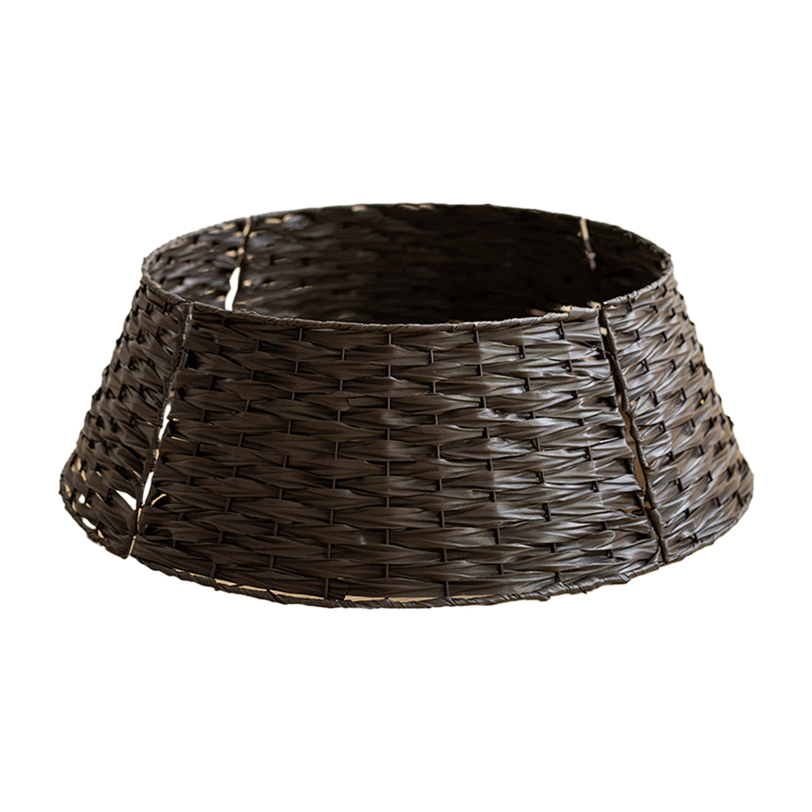 Dekorativer, Rustikaler, Handgefertigter Weihnachtskranz Aus Rattan Für Zuhause Und Wohnzimmer, Kaffeefarben.