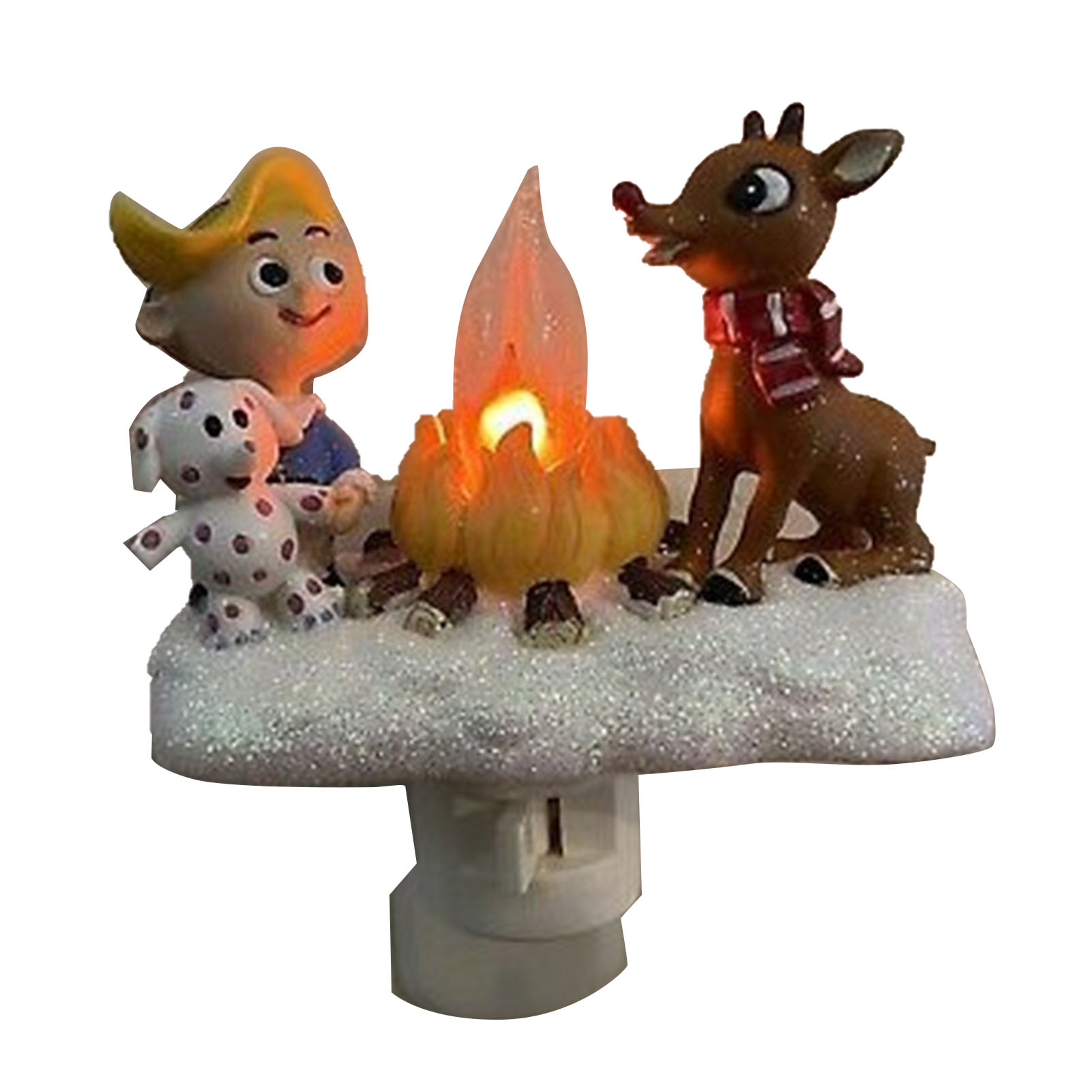 Weihnachtsnachtlicht Mit Funkelndem Lagerfeuereffekt, Aus Kunstharz, Steckernetzteil, Weihnachtsdekoration