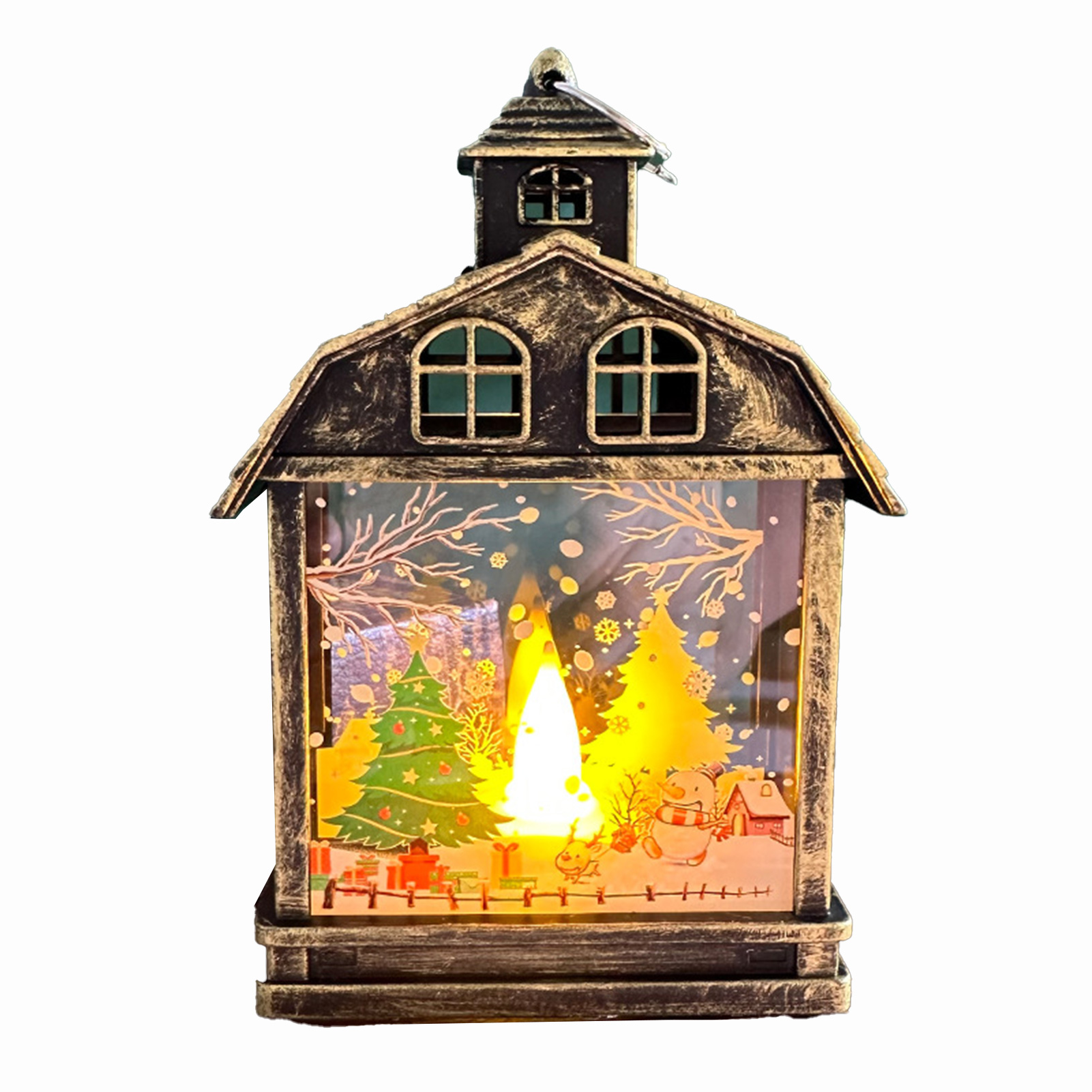(antiker Weihnachtsbaum Aus Bronze) Vintage-led-handlampe, Weihnachtsbaumschmuck Zum Aufhängen Am Fenster, Kreatives Accessoire
