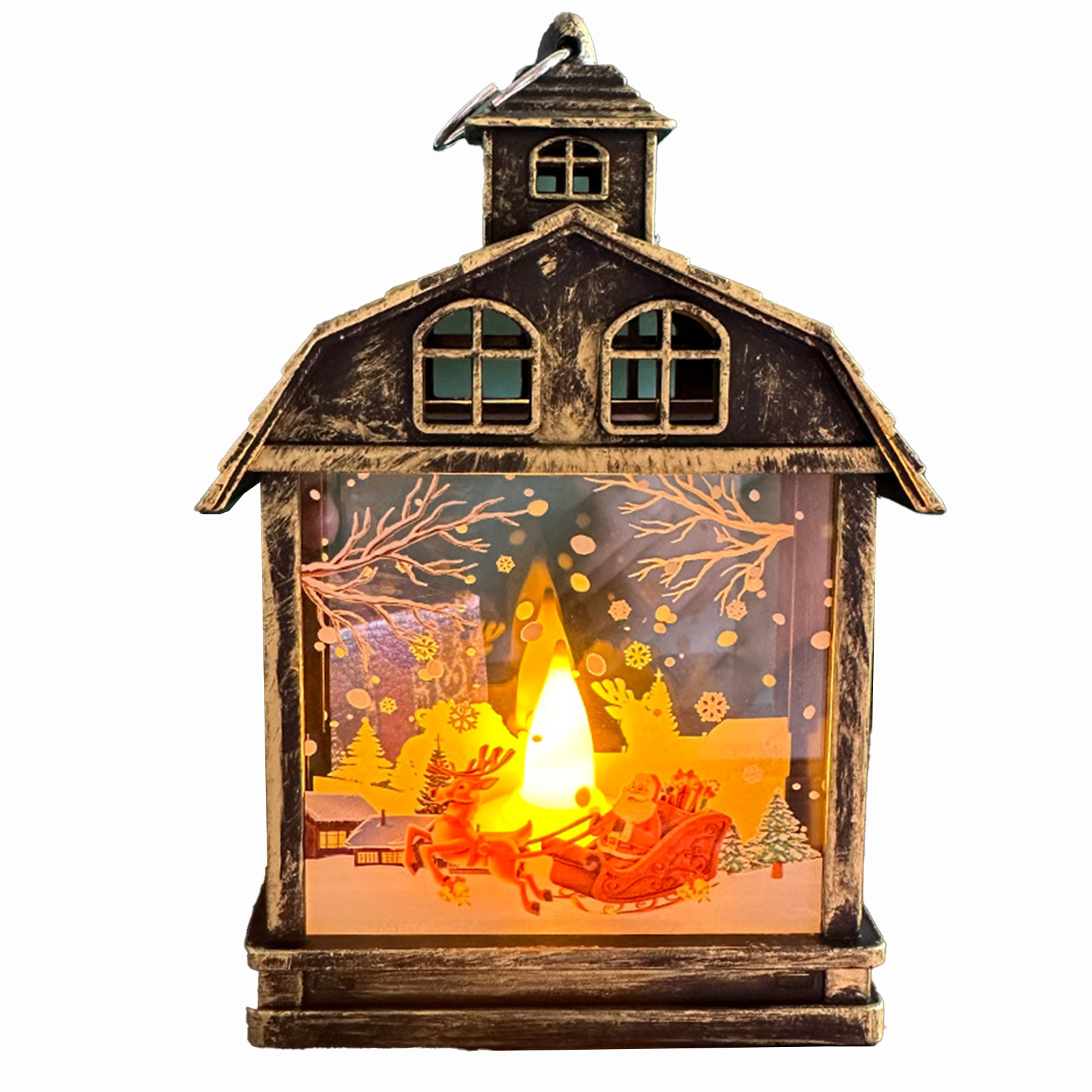 (antikbronze – Rentier) Retro-weihnachtsdekoration, Tragbares Nachtlicht, Led-ornament, Baumschmuck, Kreatives Schaufensteraccessoire