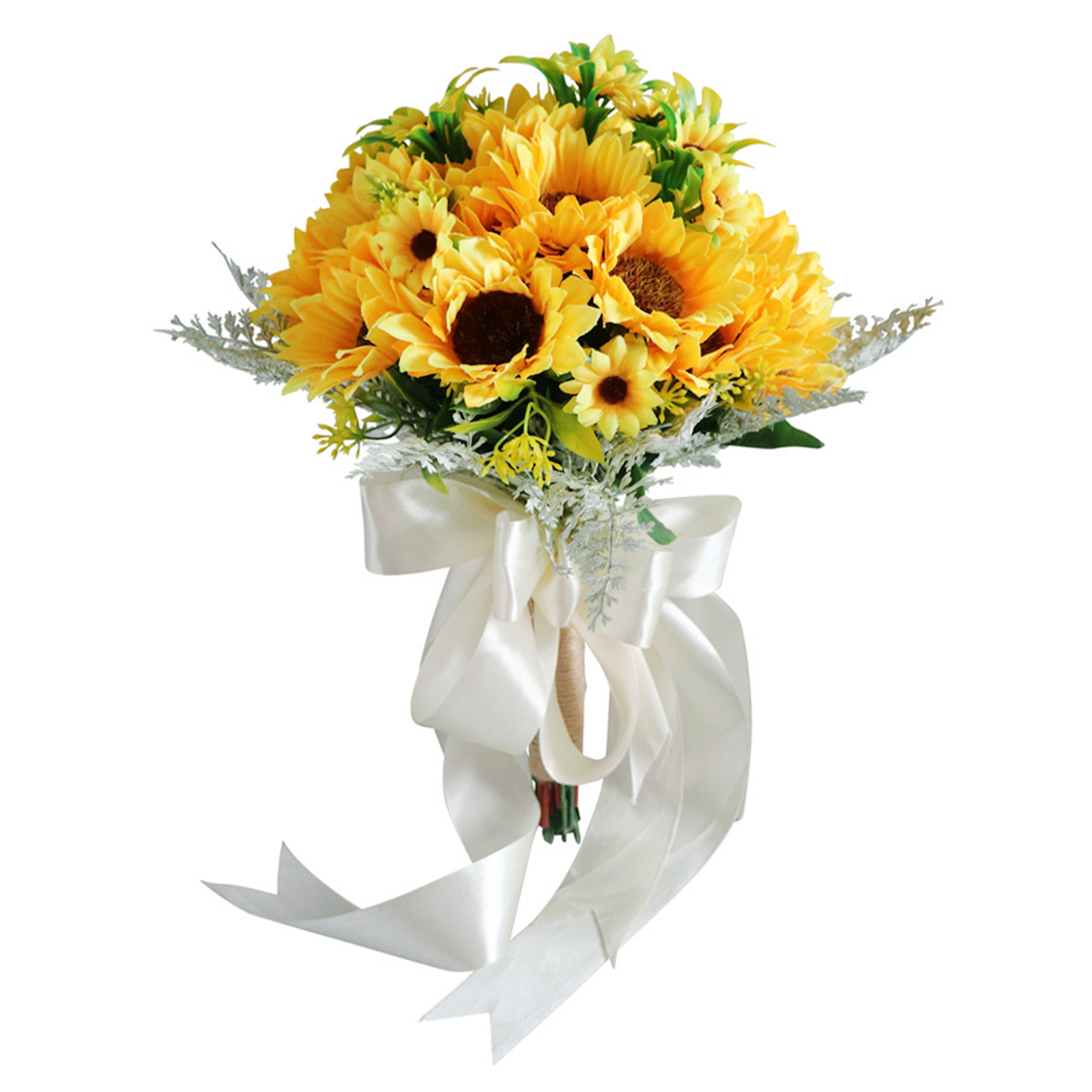 (vorsicht, Nicht Zu Fest Anziehen) Künstlicher Sonnenblumenstrauß, Handgehaltener Brautstrauß, Foto-requisite Für Hochzeiten Im Western-stil, Zimmerpflanze – 35 Cm Seiden-/drahtblumen