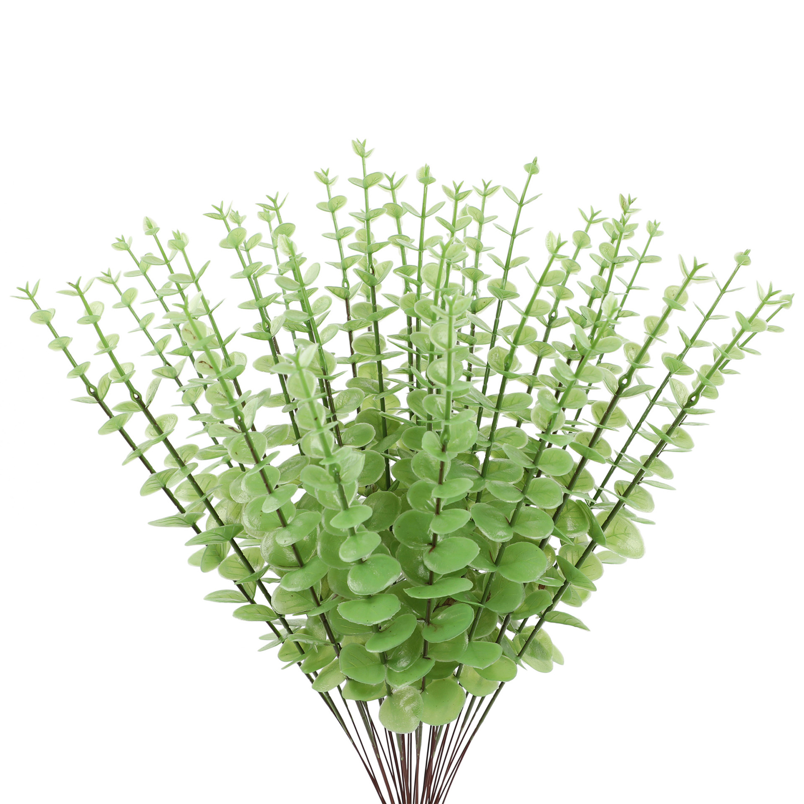 24 Künstliche Grünpflanzen, Blumenarrangement Aus Einzelnen Eukalyptusblättern, Künstliche Blumendekoration Für Den Innenbereich (grün - Einzelner Eukalyptus 0145)
