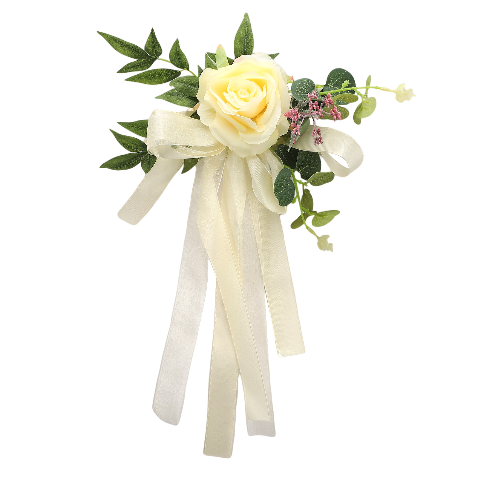 Künstliche Blumendekoration Für Stuhllehnen, Gelb, Für Hochzeitsfeiern Und Bankette