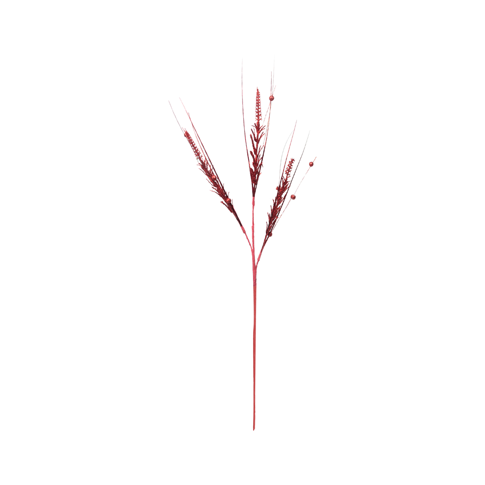 Dekorative, Gebogene Weihnachtsbaumzweige In Glitzerpuder, Weihnachtsbaumzweige Zum Anbringen, Dekorationselemente, Künstliche Zweige, Fuchsschwanzgras, Ringelblume – Rot