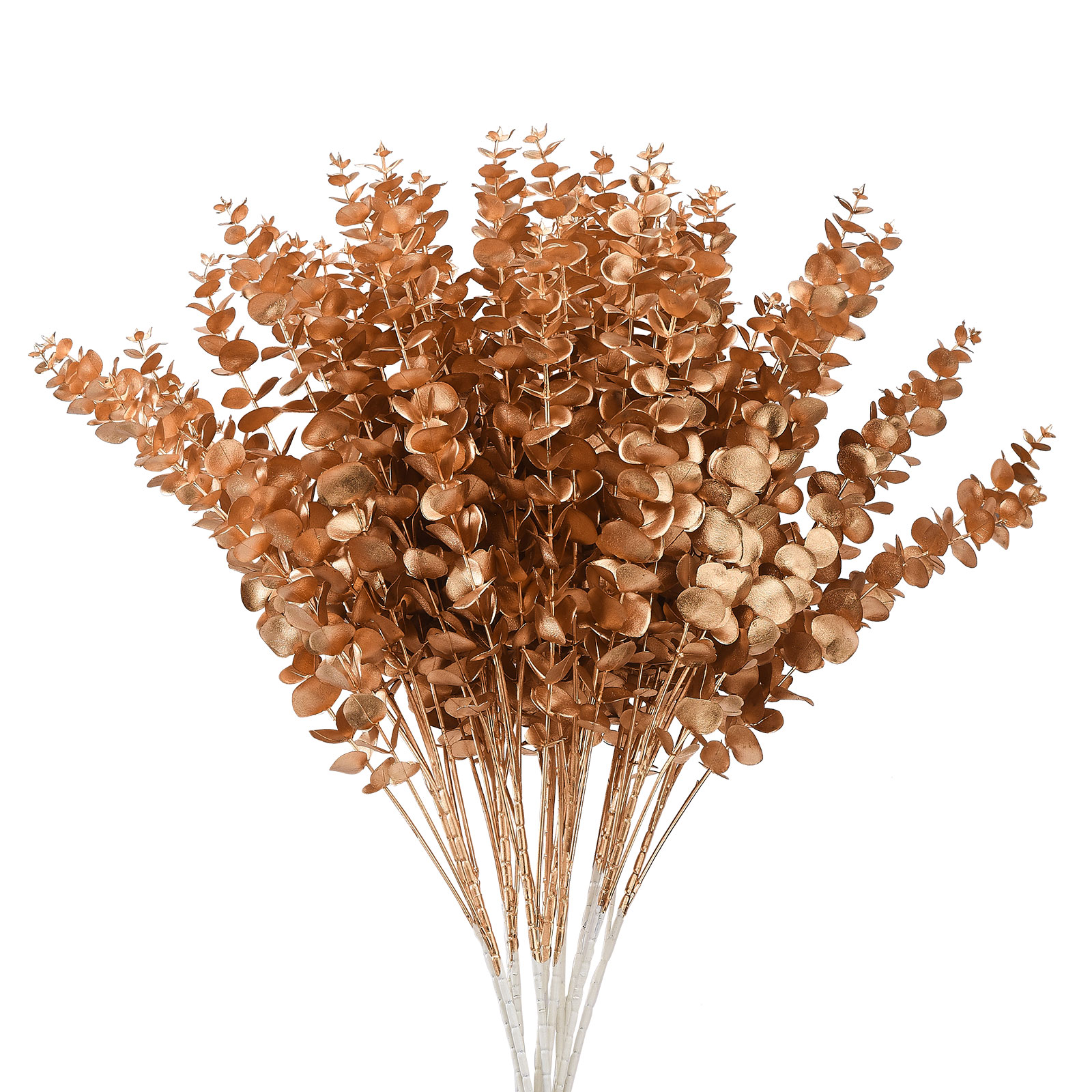 Länge 40 Cm (6 Teile/spezifikationen Des Goldenen Eukalyptus: Gesamtlänge 84 Cm, 5 Zweige, Abschnitt Der Blätter 30 Cm) Künstliche Blumen Zu Weihnachten