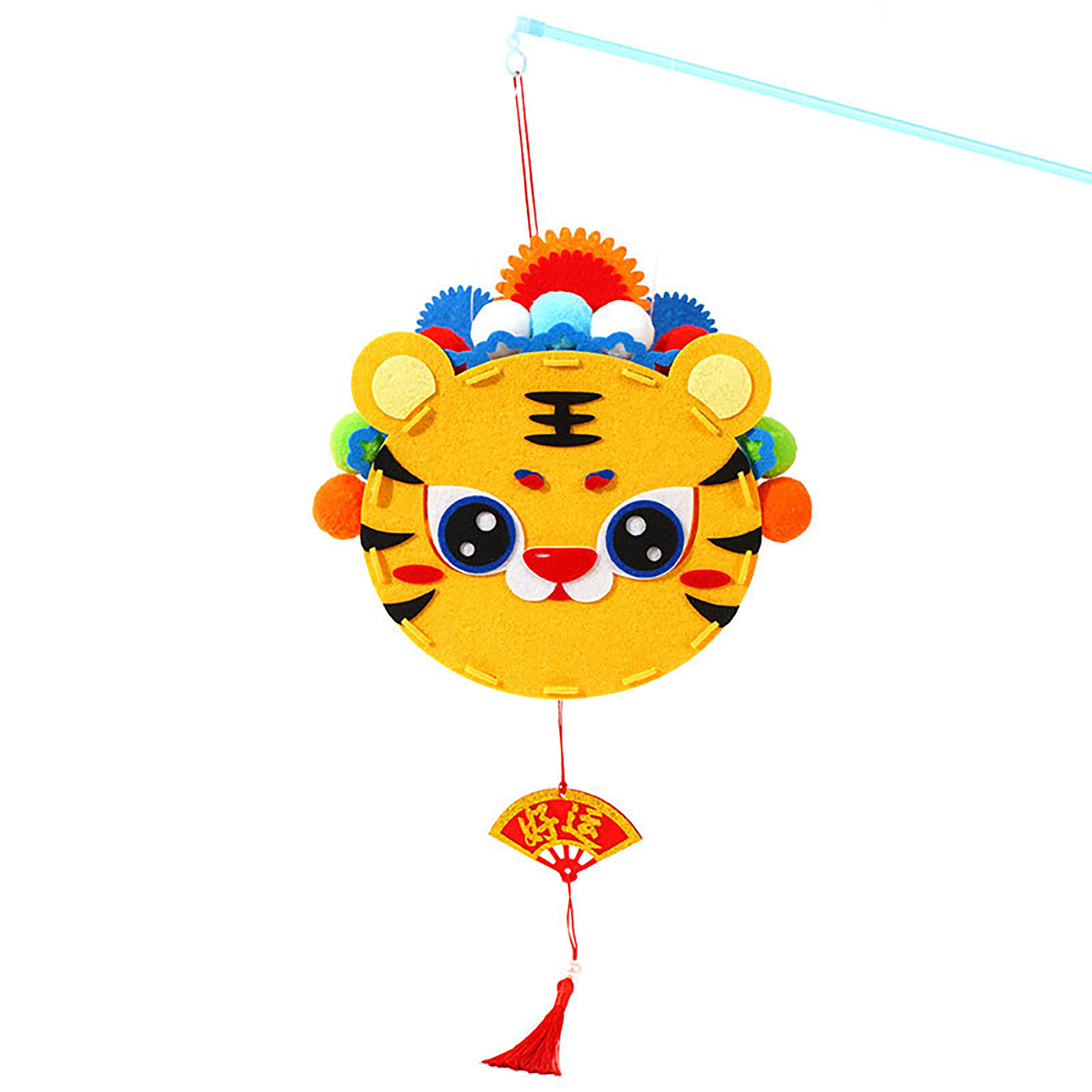 Chinesische Laterne Zum Selbermachen Für Das Chinesische Neujahr: Tierkreiszeichen-muster, Handlaterne, Bastelset Für Kinder Mit Tigermotiv.