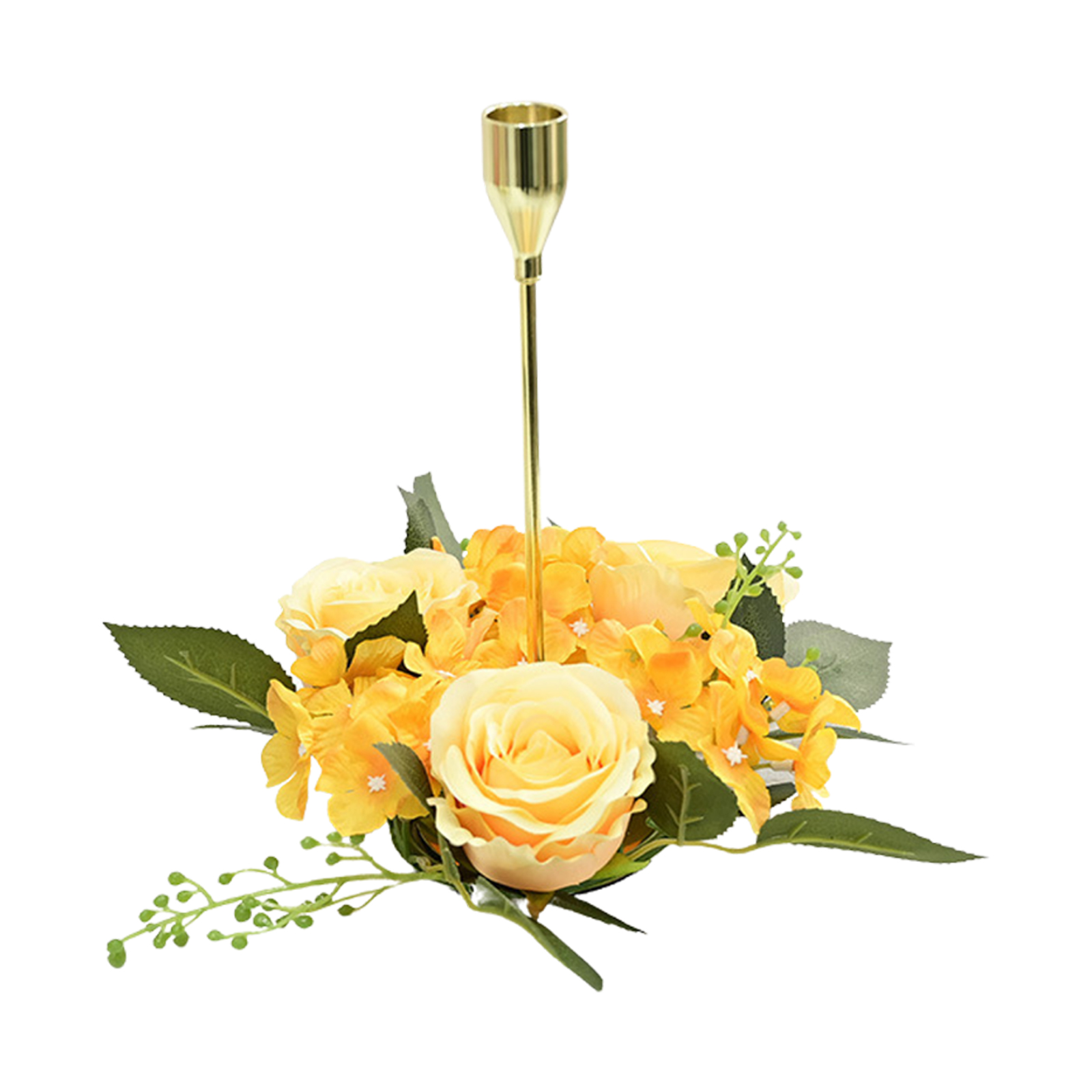 Kerzenkranz Mit Künstlichen Rosen, Tischdekoration, Weihnachts- Und Hochzeitsdekoration