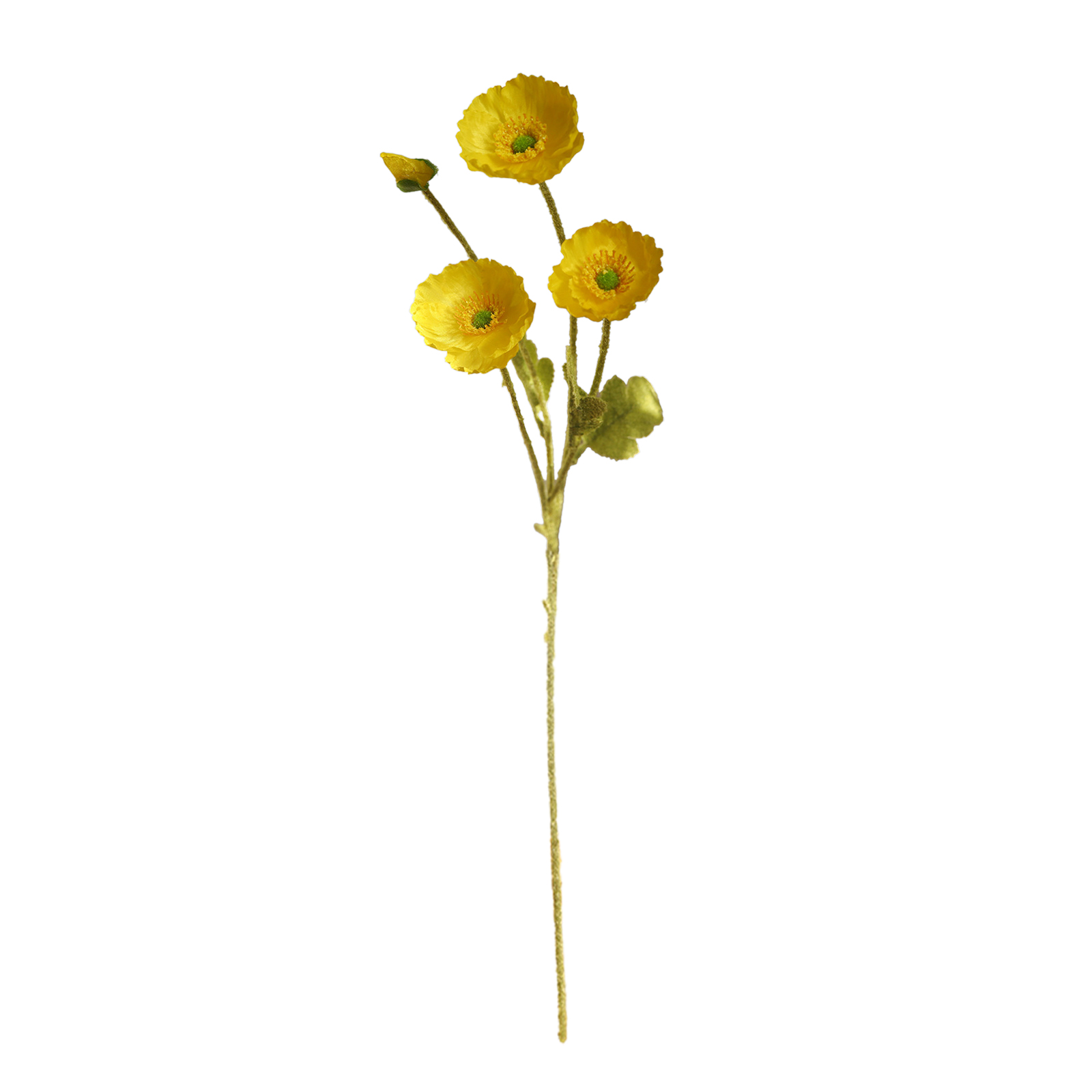Künstliche Blume, 4 Köpfe, Beflockt, Simulierte Blume, Gelb, Für Wohnzimmerdekoration