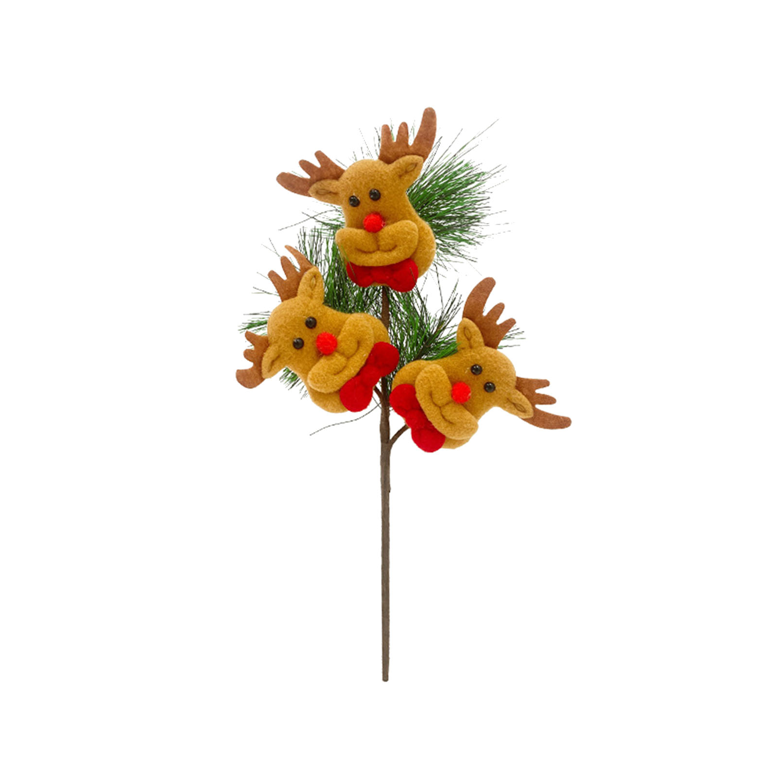 Künstliche Kiefernnadel, Einzelnes Weihnachtsrentier, Weihnachtsbaum, Grünpflanze, Blumenarrangement, Ornament, Einzelne Kiefernnadel (set Mit 3 Gemischten Rentieren A07388)