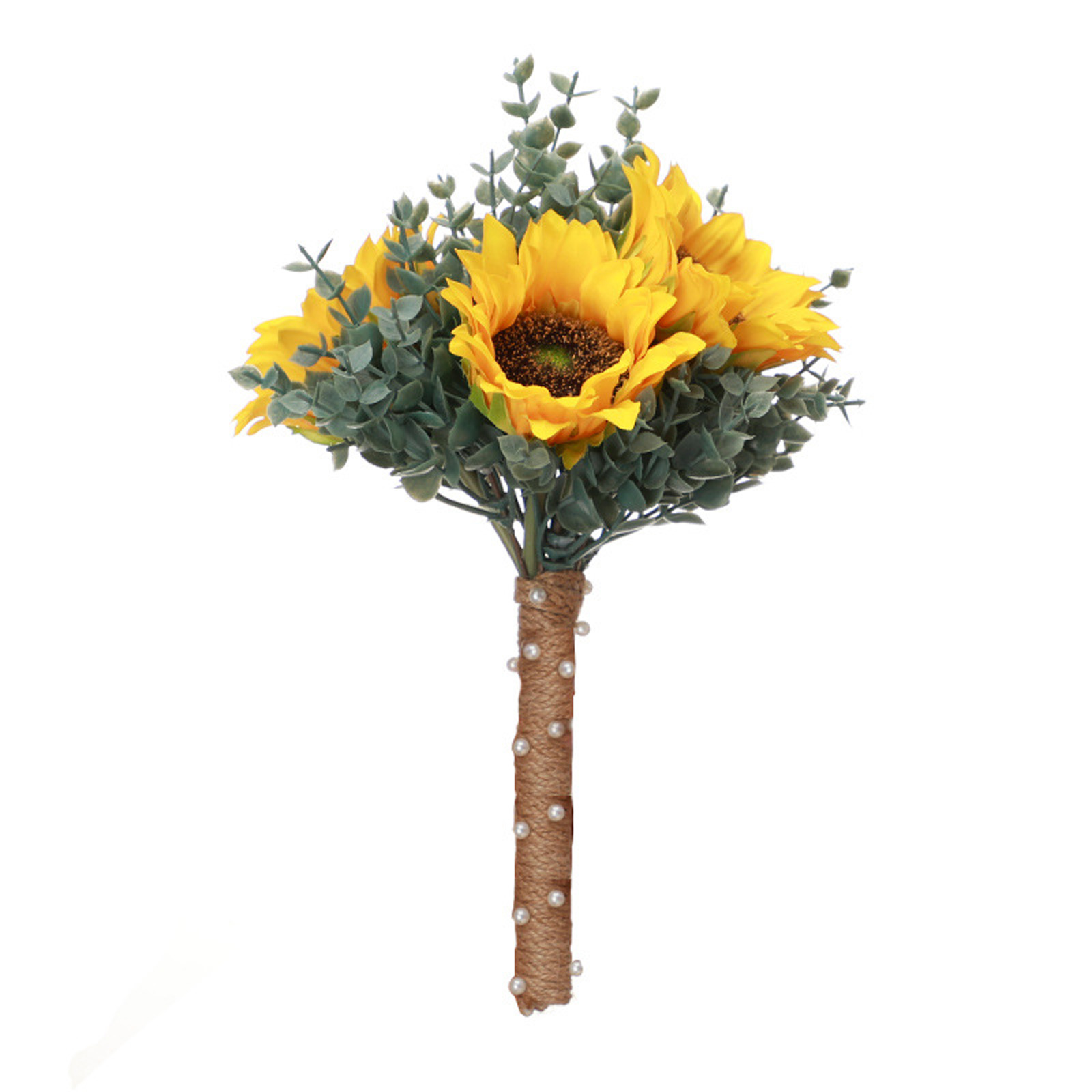 Künstlicher Brautstrauß Mit Eukalyptus Und Sonnenblumen Für Zeremonien Und Feierlichkeiten