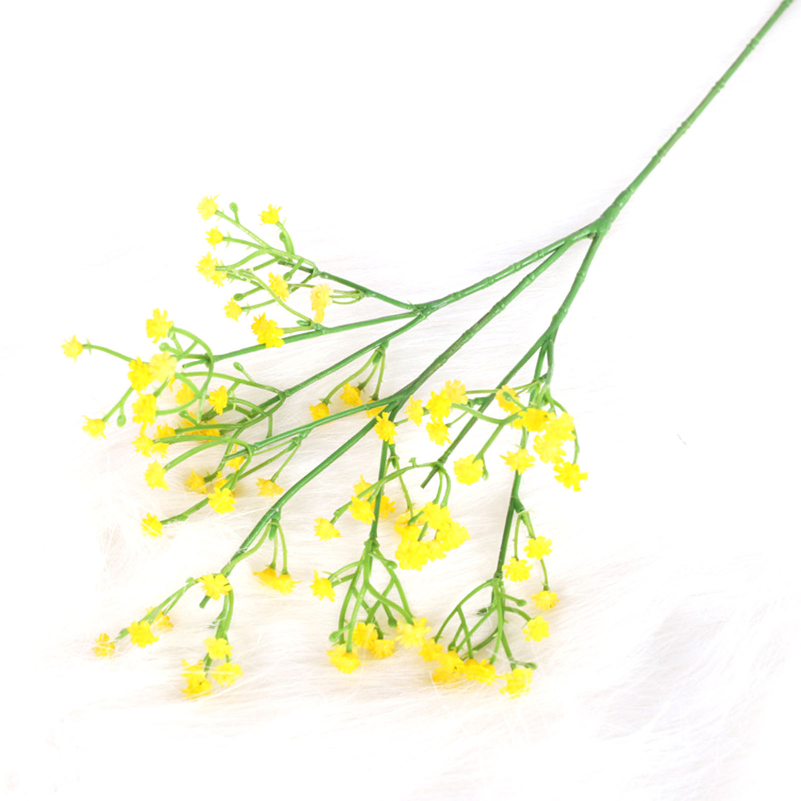 Realistisch Wirkende Künstliche Schleierkrautblüten, Künstliche Dekoblumen Aus Weichem, Gelbem Kunststoff Für Hochzeiten, Partys Und Als Wohndekoration