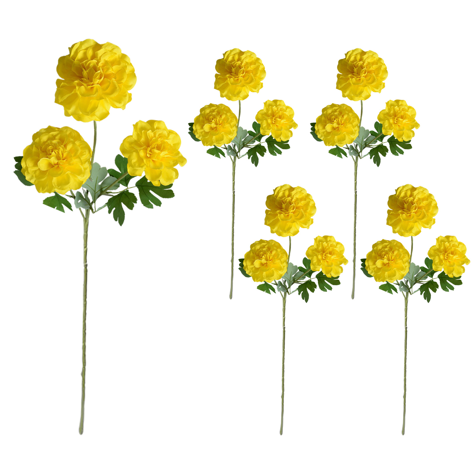 Zusammengeklappt Nur 40 Cm Lang. 【gelb】set Mit 5 Künstlichen Geranien (3 Köpfe) Zur Dekoration Des Wohnzimmertisches.